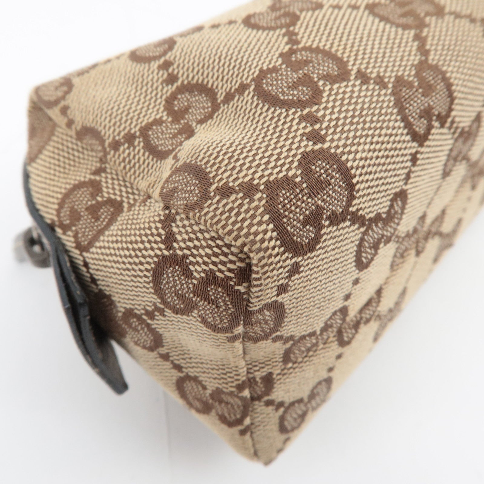 GUCCI GG Canvas Small Pouch Beige Gray 29596
