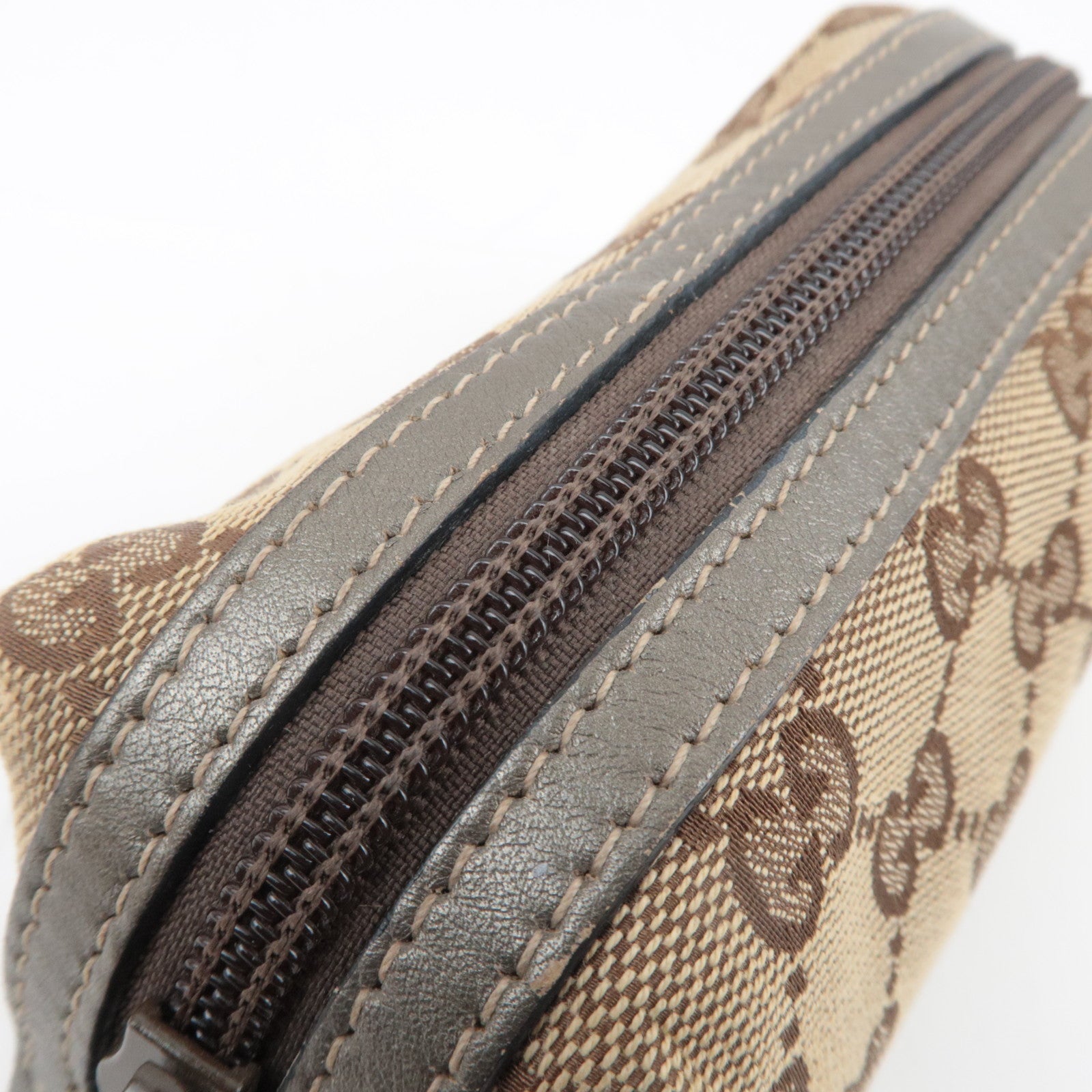 GUCCI GG Canvas Small Pouch Beige Gray 29596