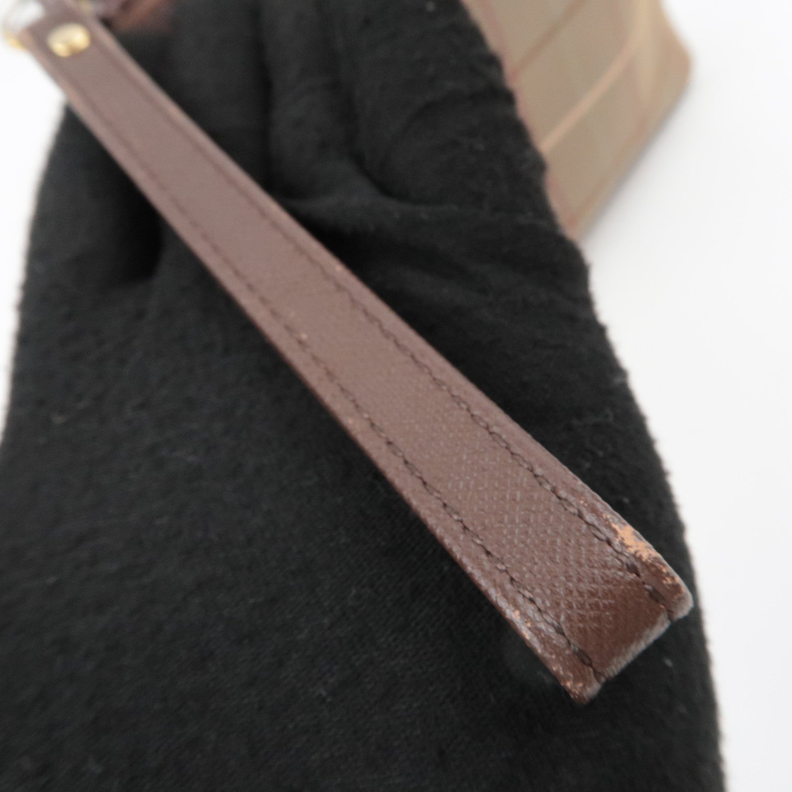 BURBERRY burberrys Plaid Canvas Leather Clutch Bag Khaki Brown