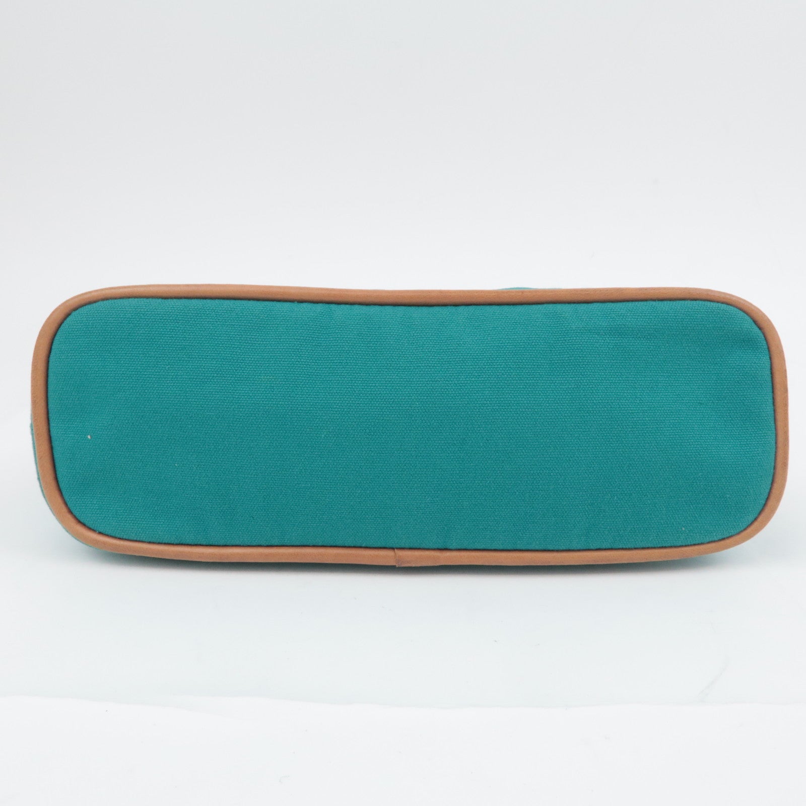 HERMES Bolide Pouch MM Canvas Cosmetic Pouch Emerald Green