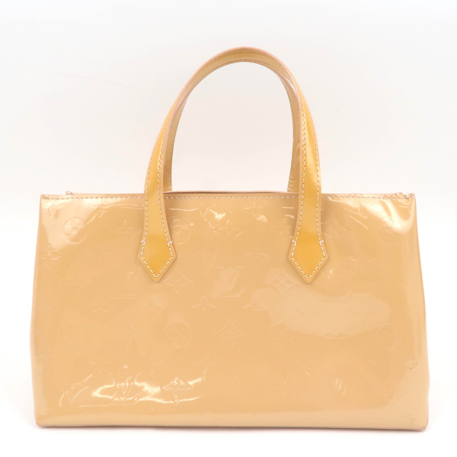 Louis Vuitton Monogram Vernis Wilshire PM Handbag Blanc Corail M91452