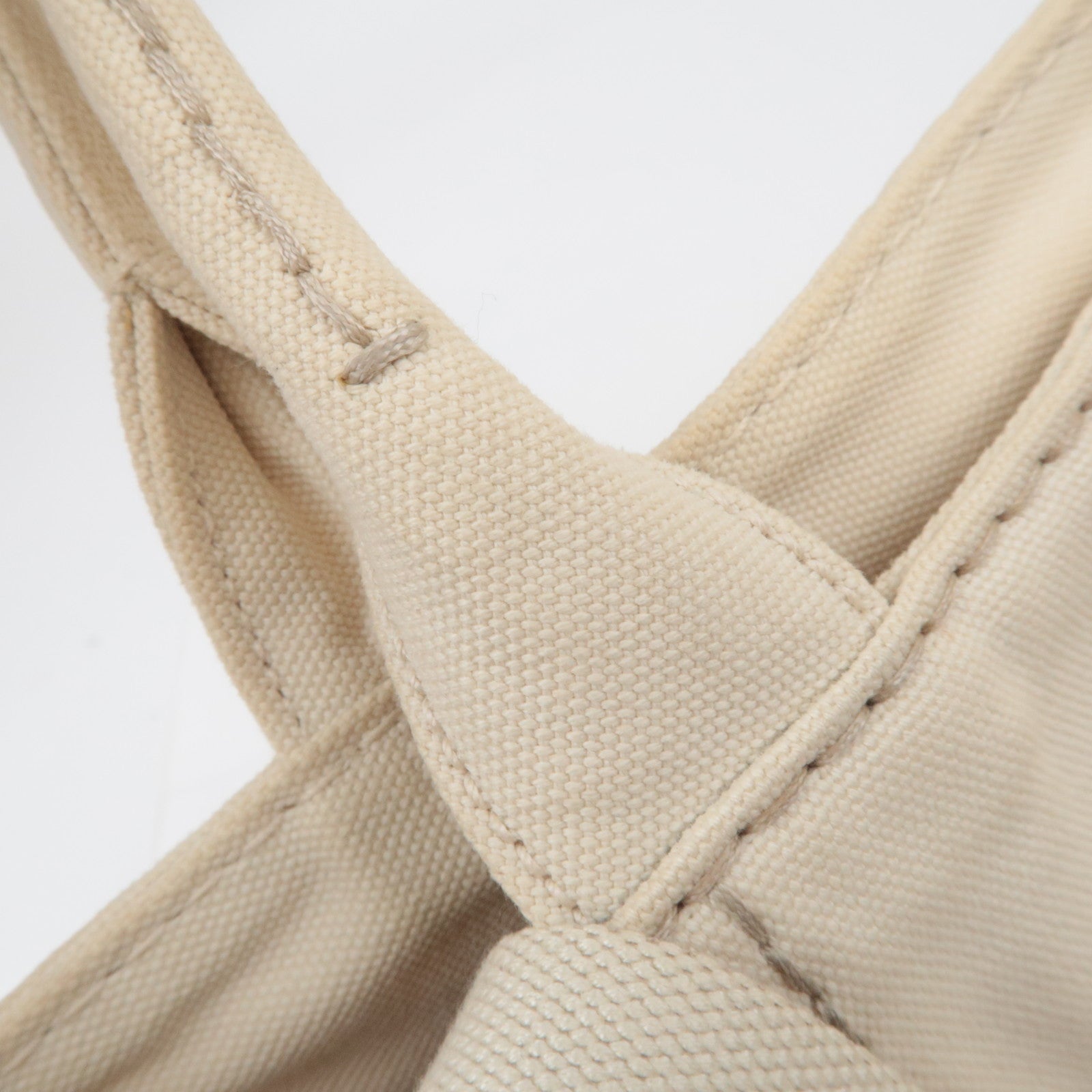 PRADA Canapa Mini 2Way Canvas Tote Bag Beige B2439G