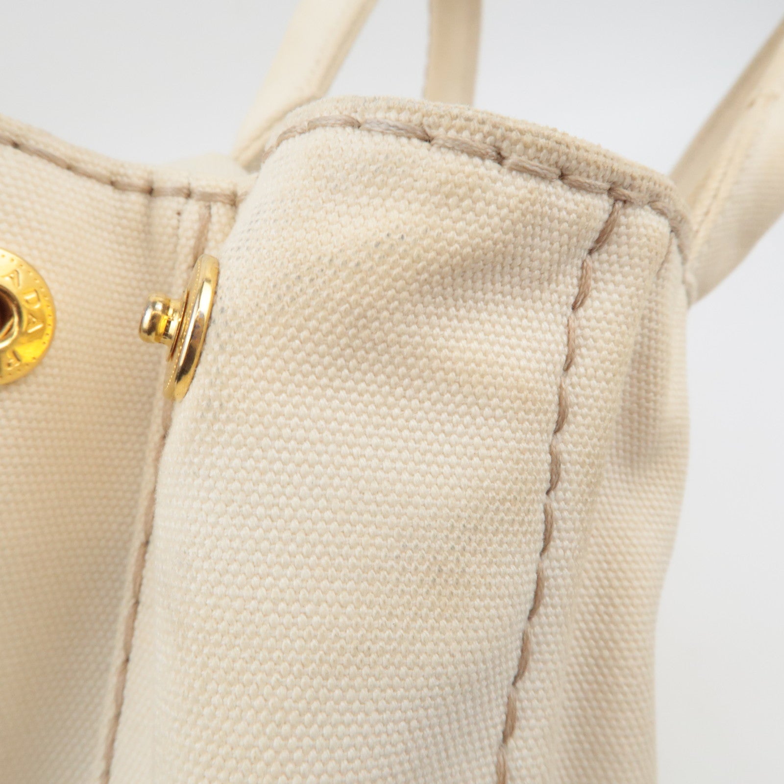 PRADA Canapa Mini 2Way Canvas Tote Bag Beige B2439G
