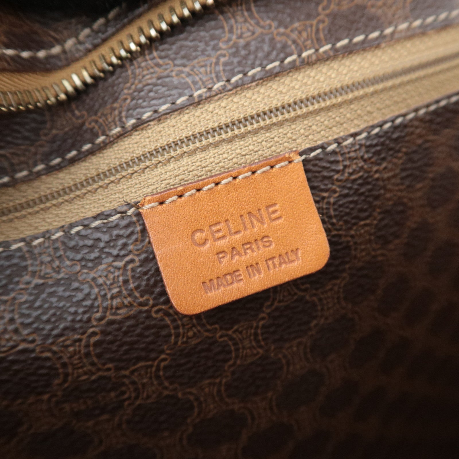 CELINE Macadam PVC Tote Bag Brown