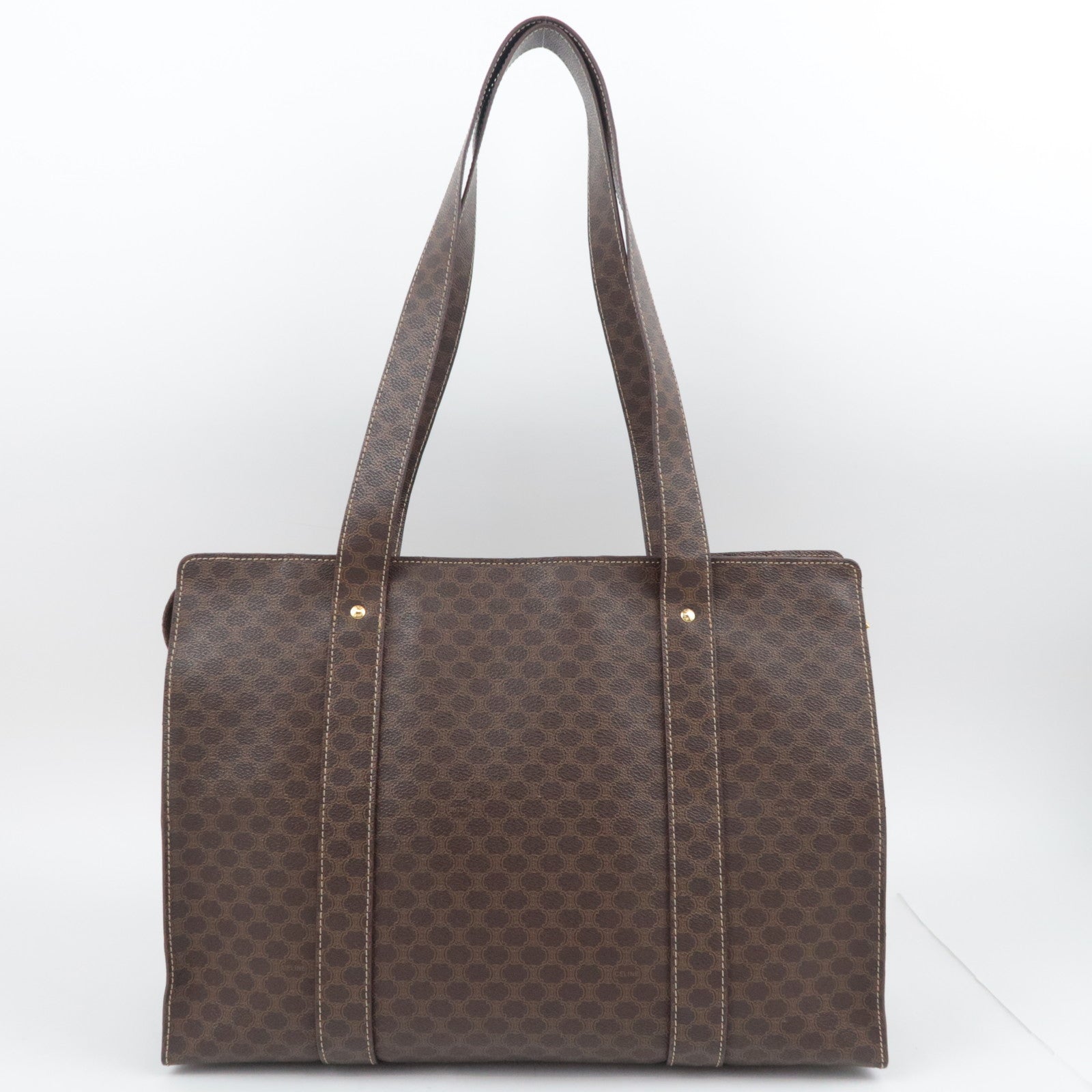 CELINE Macadam PVC Tote Bag Brown
