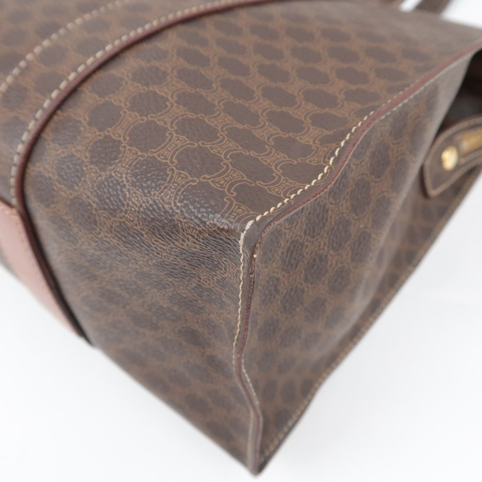 CELINE Macadam PVC Tote Bag Brown