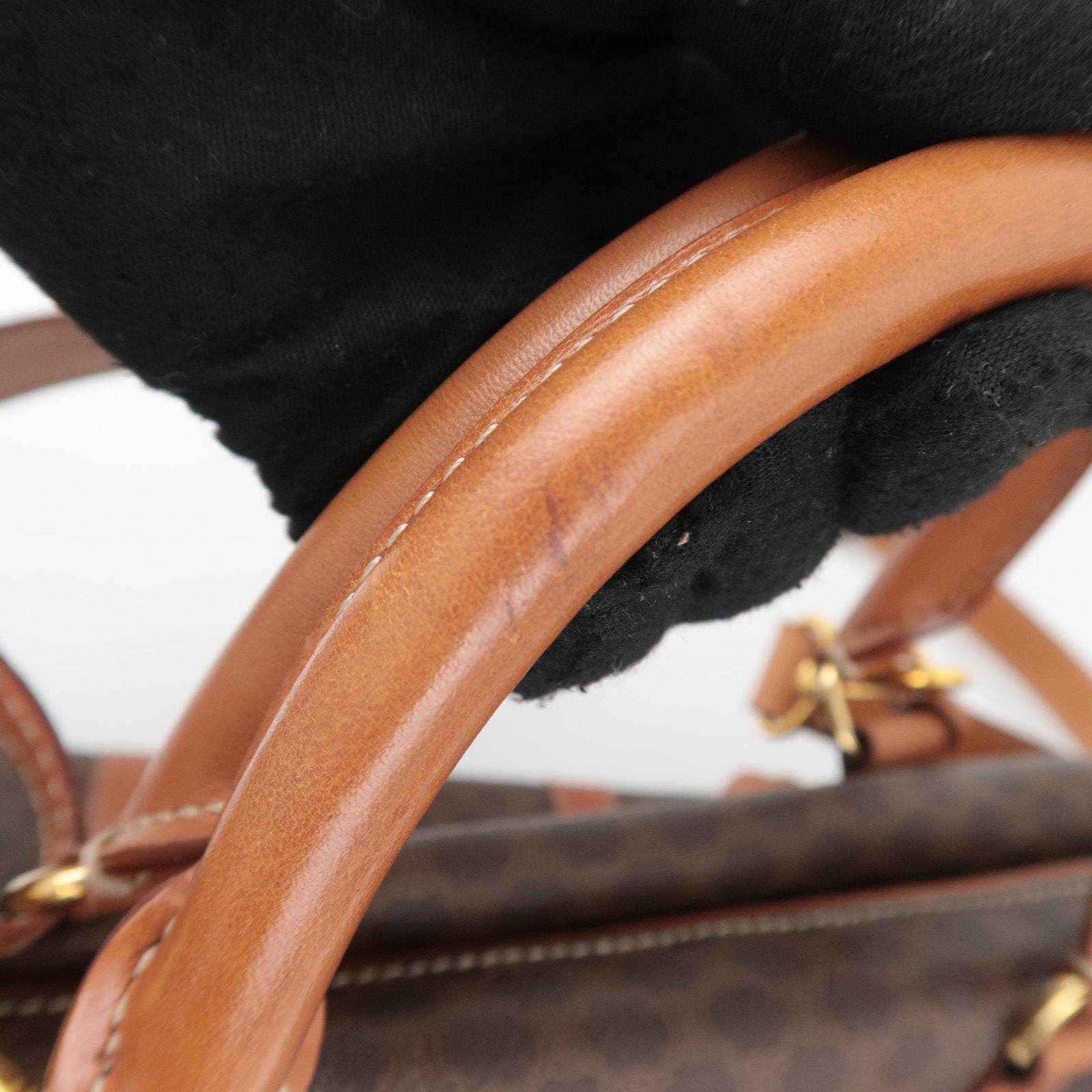 CELINE Macadam PVC Leather Boston Bag Brown