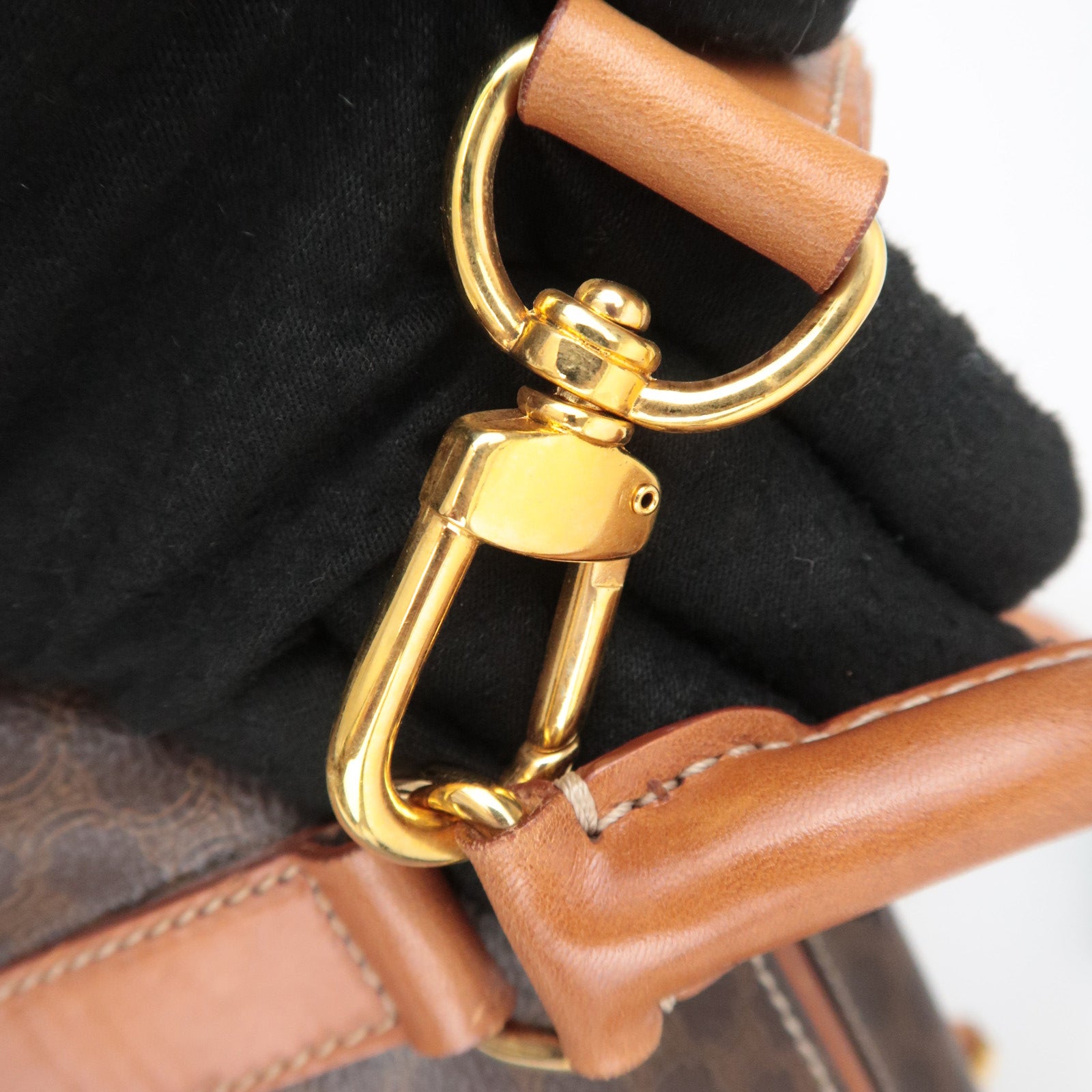 CELINE Macadam PVC Leather Boston Bag Brown