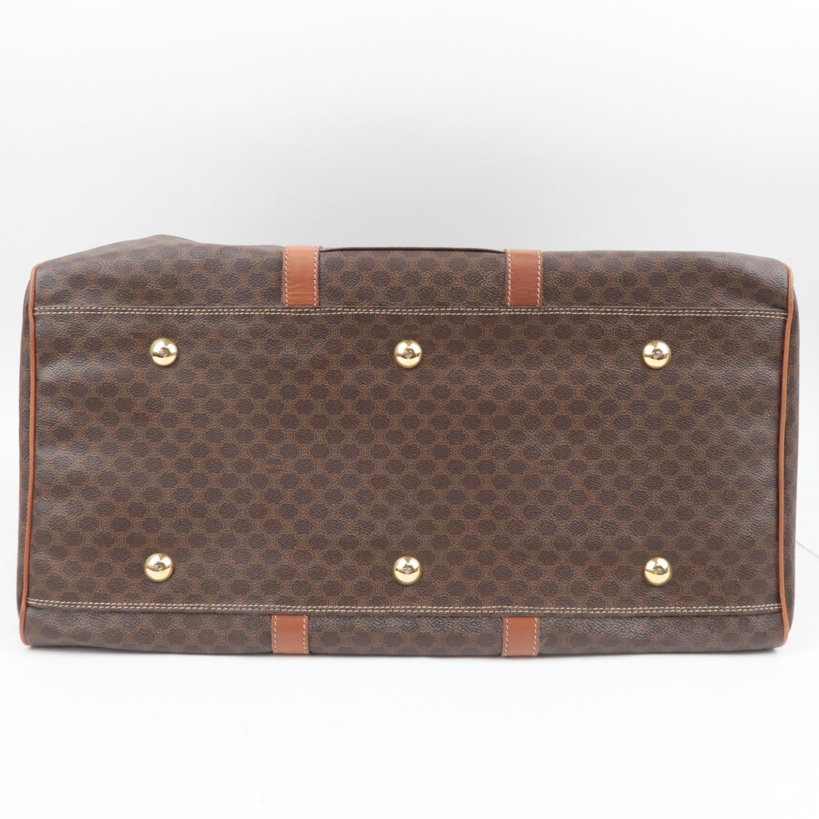 CELINE Macadam PVC Leather Boston Bag Brown