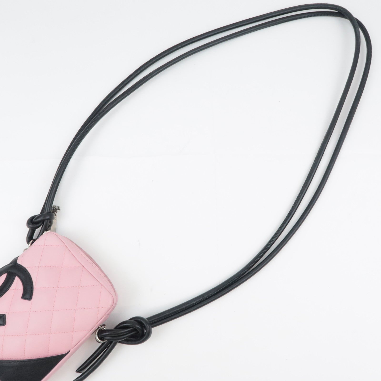 CHANEL Cambon Line Lambskin Shoulder Bag Pink Black