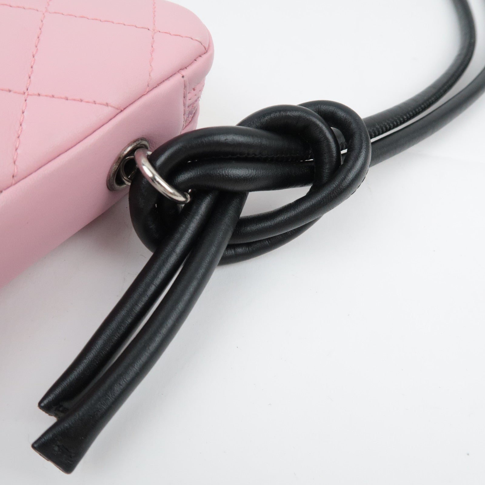 CHANEL Cambon Line Lambskin Shoulder Bag Pink Black