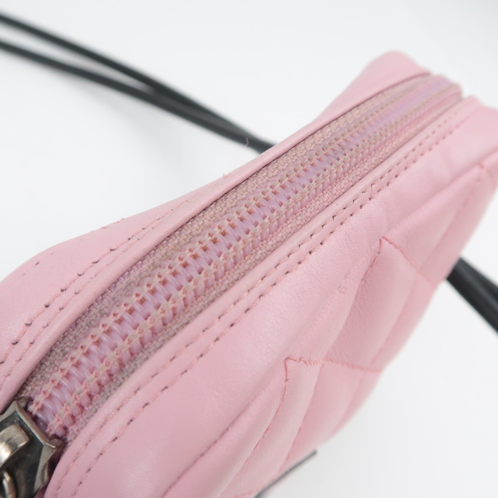 CHANEL Cambon Line Lambskin Shoulder Bag Pink Black