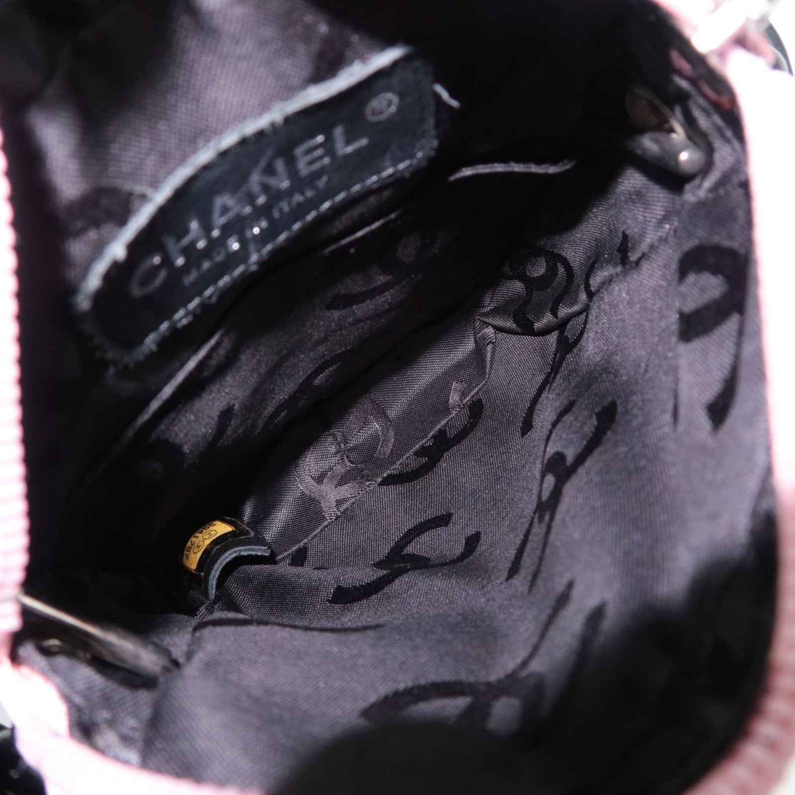 CHANEL Cambon Line Lambskin Shoulder Bag Pink Black