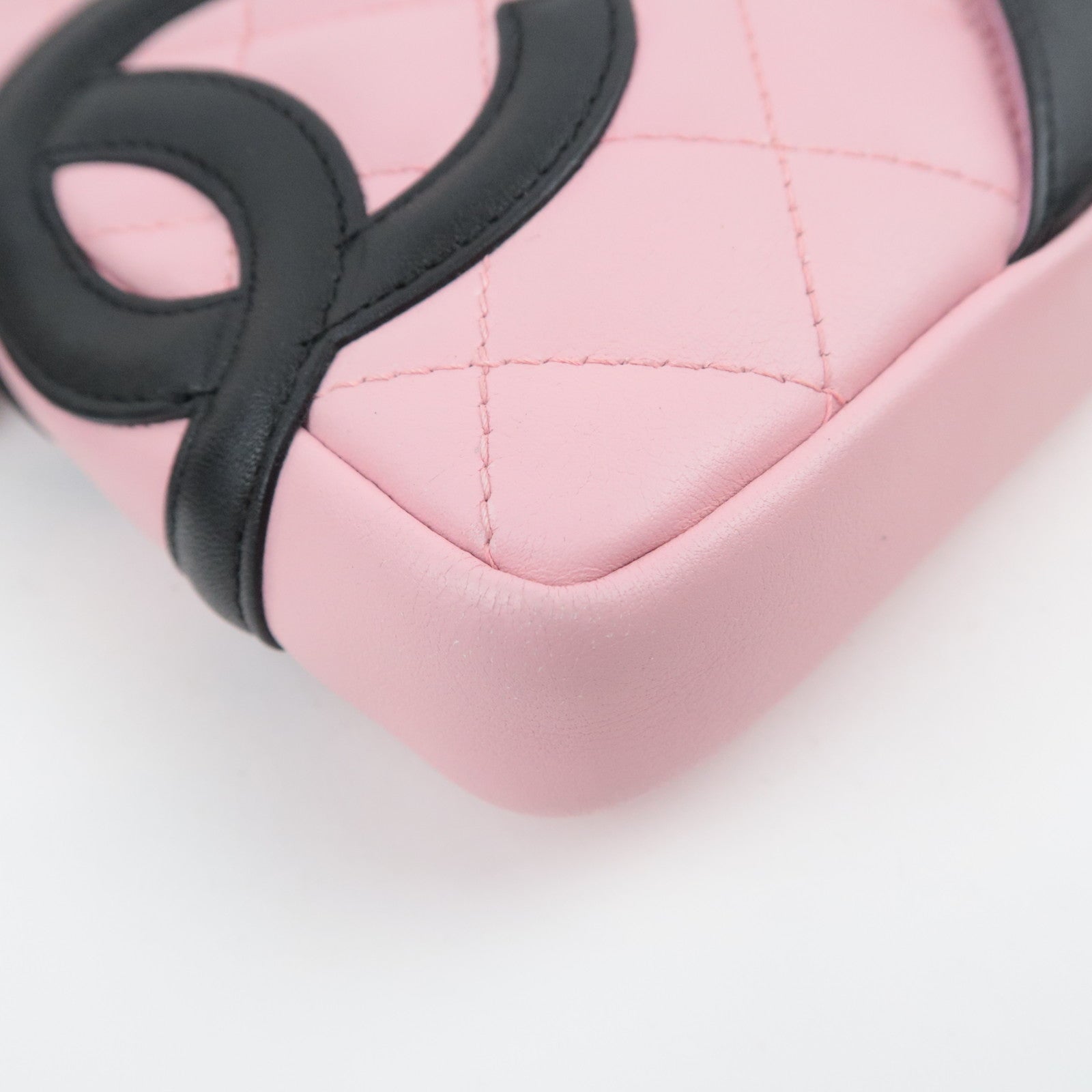 CHANEL Cambon Line Lambskin Shoulder Bag Pink Black