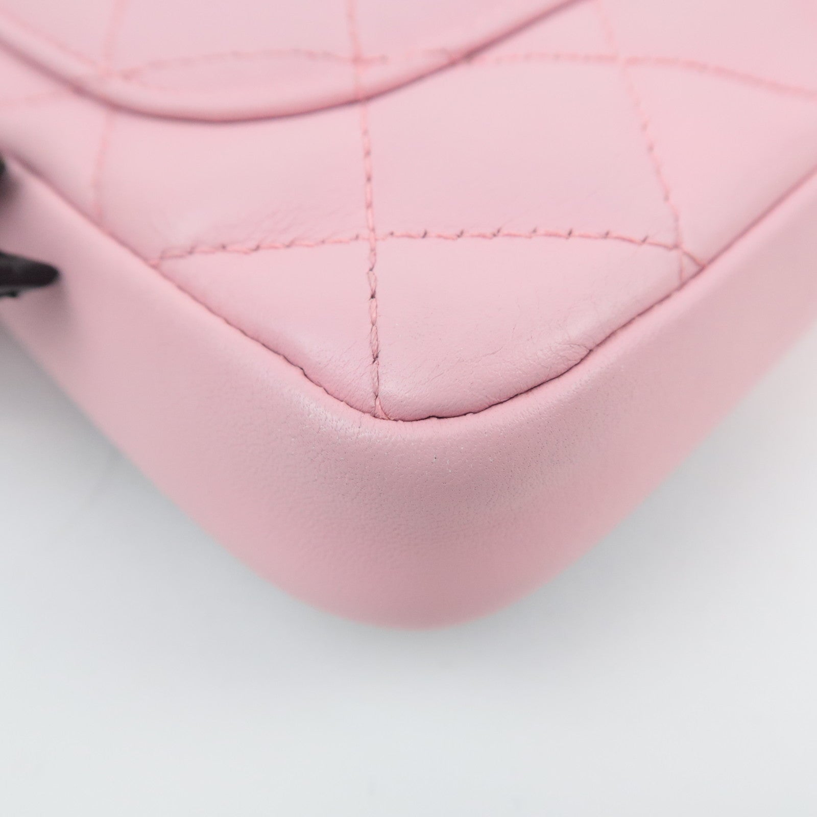CHANEL Cambon Line Lambskin Shoulder Bag Pink Black