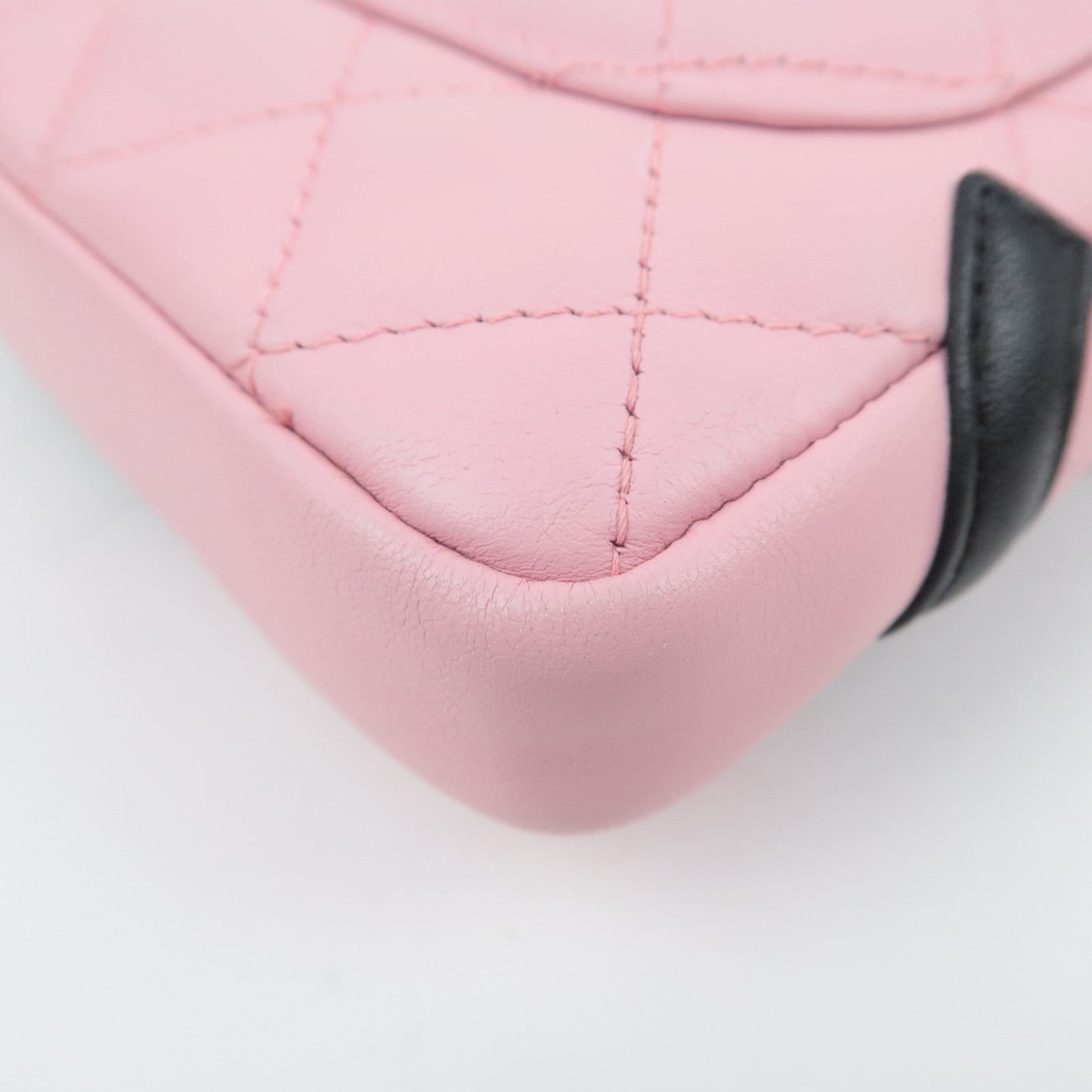 CHANEL Cambon Line Lambskin Shoulder Bag Pink Black