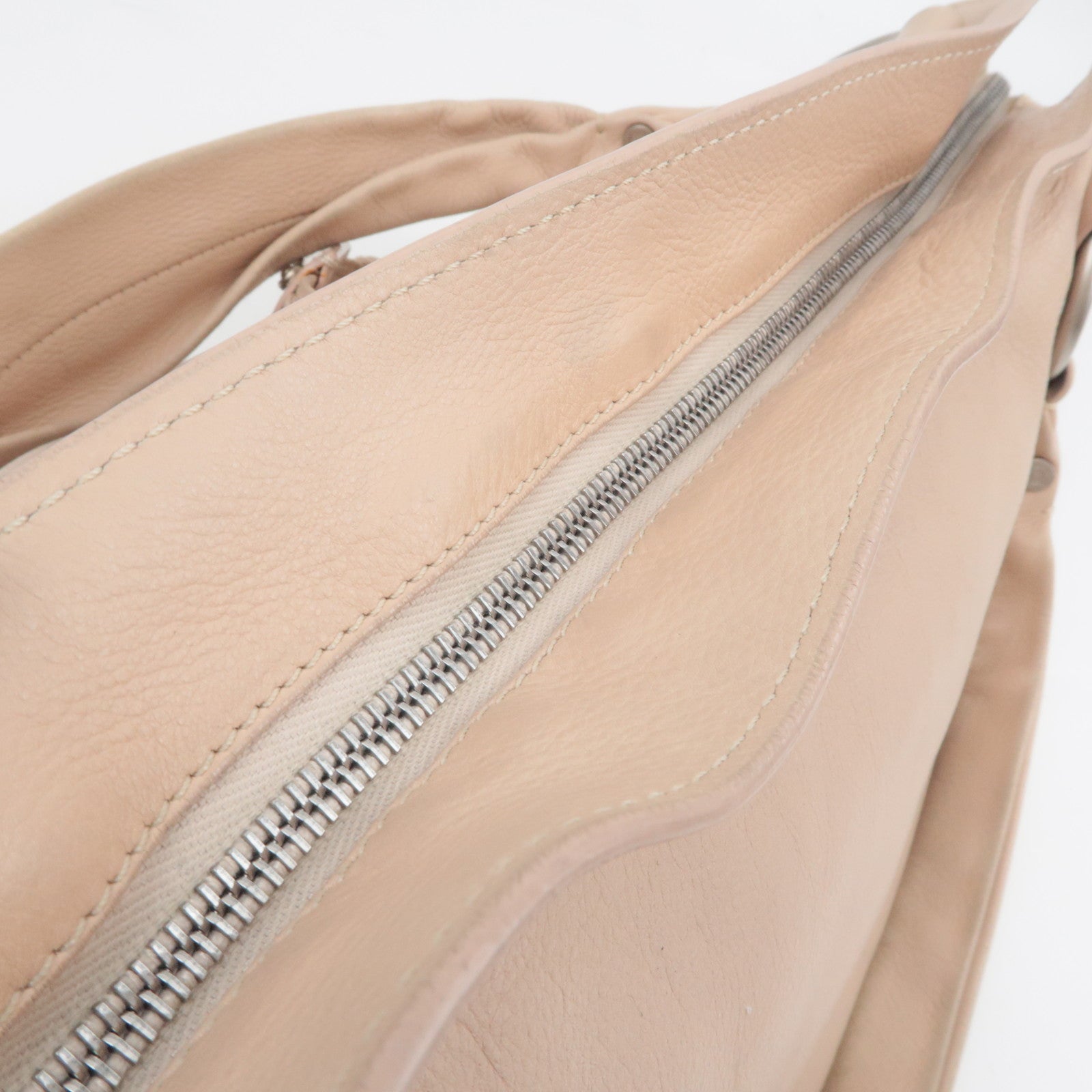 CELINE Bittersweet Leather Shoulder Bag Pink Beige