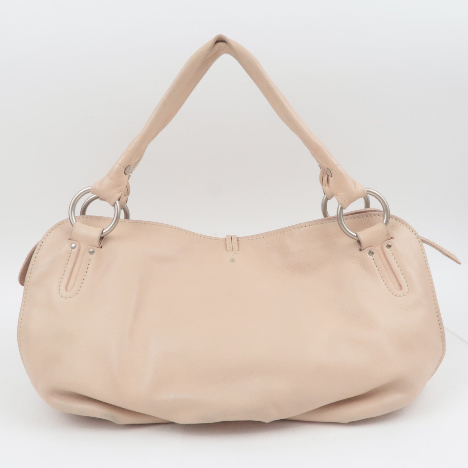 CELINE Bittersweet Leather Shoulder Bag Pink Beige