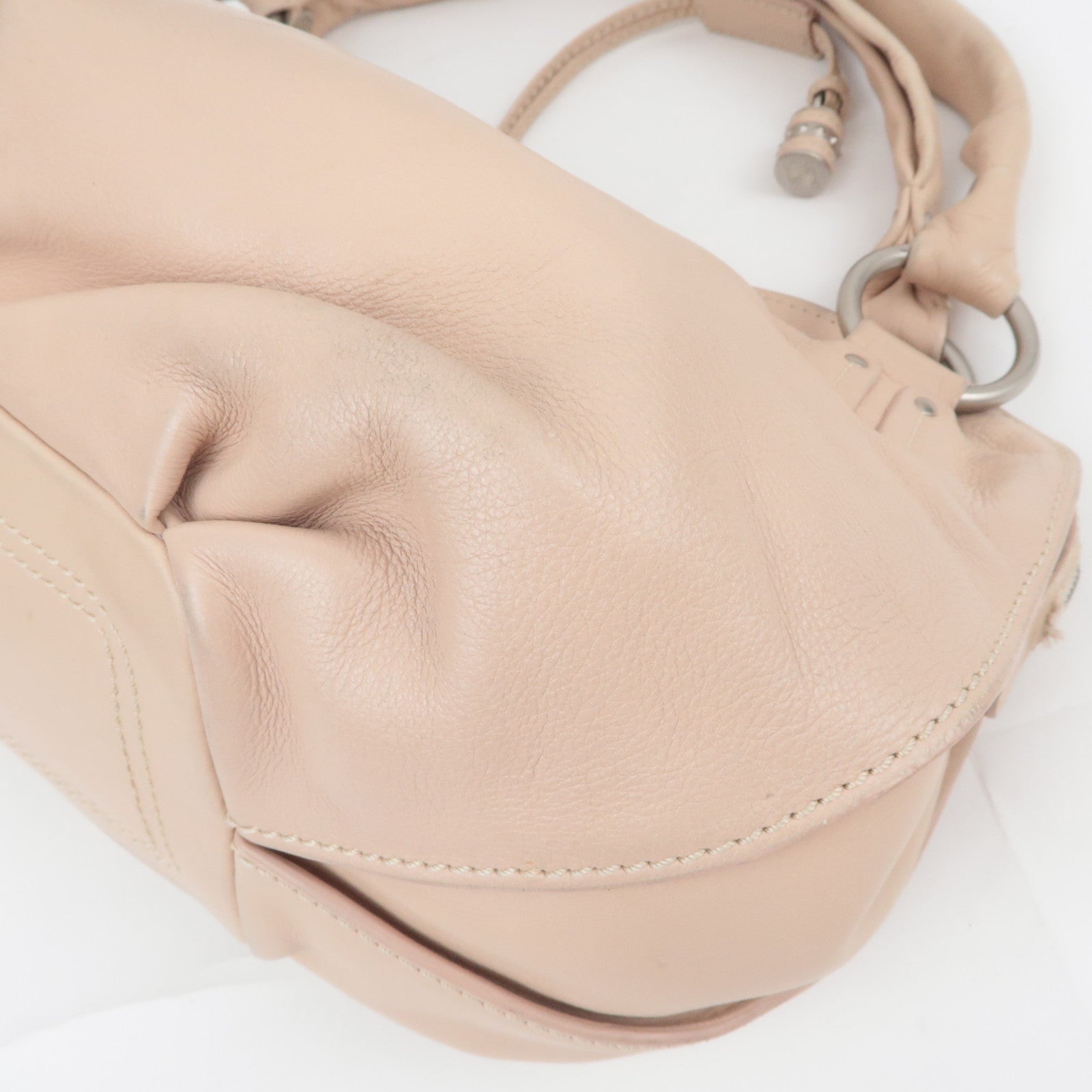 CELINE Bittersweet Leather Shoulder Bag Pink Beige