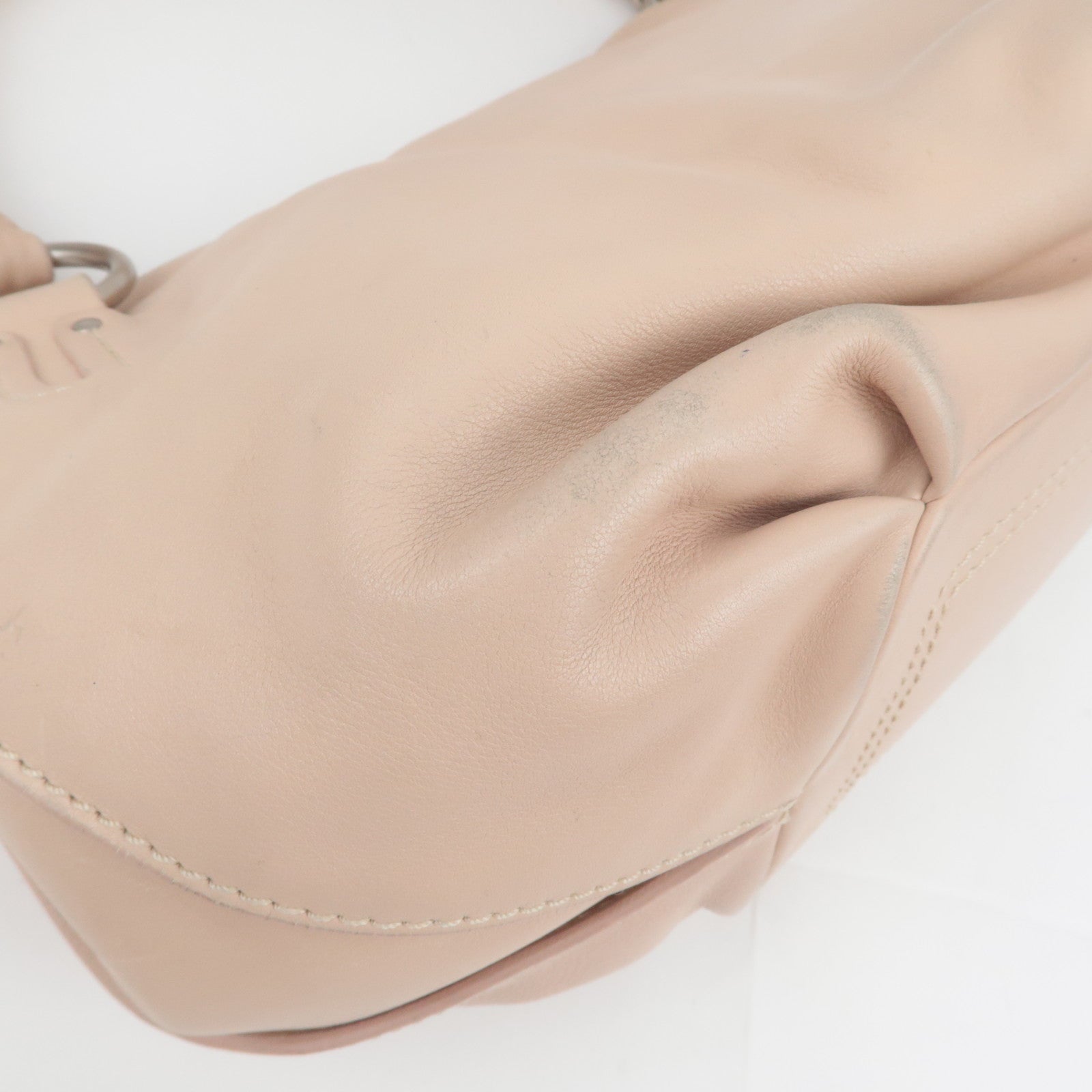CELINE Bittersweet Leather Shoulder Bag Pink Beige