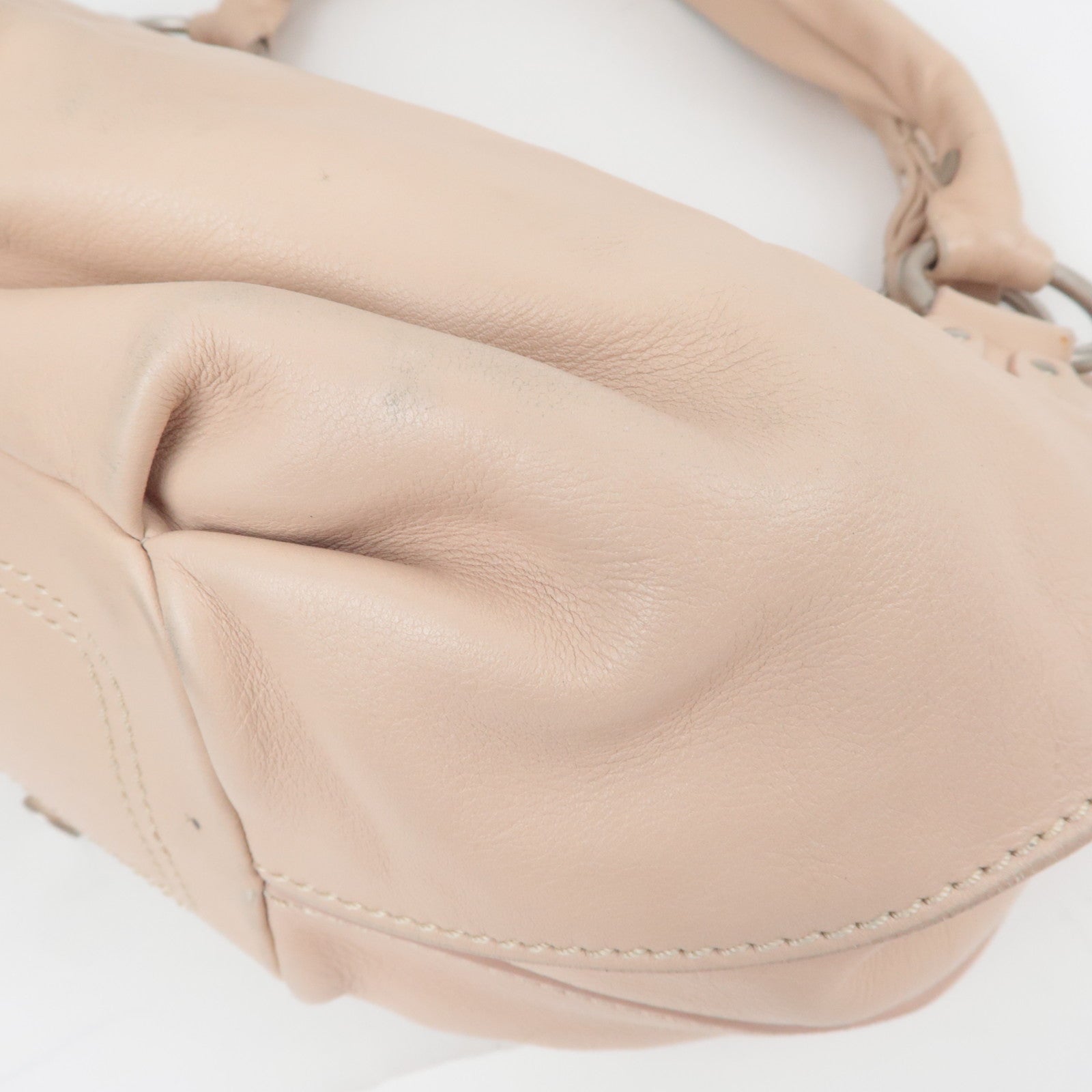 CELINE Bittersweet Leather Shoulder Bag Pink Beige