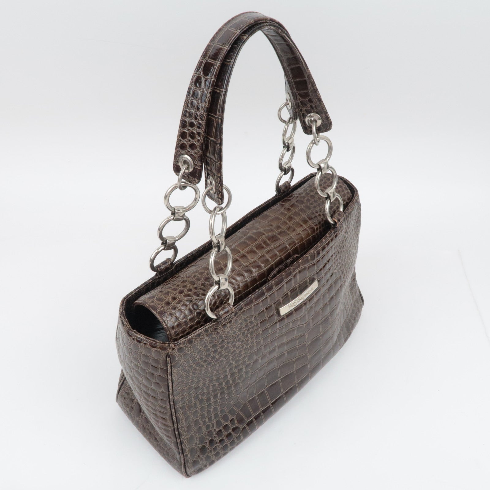 SAINT LAURENT YSL Leather Handbag Brown
