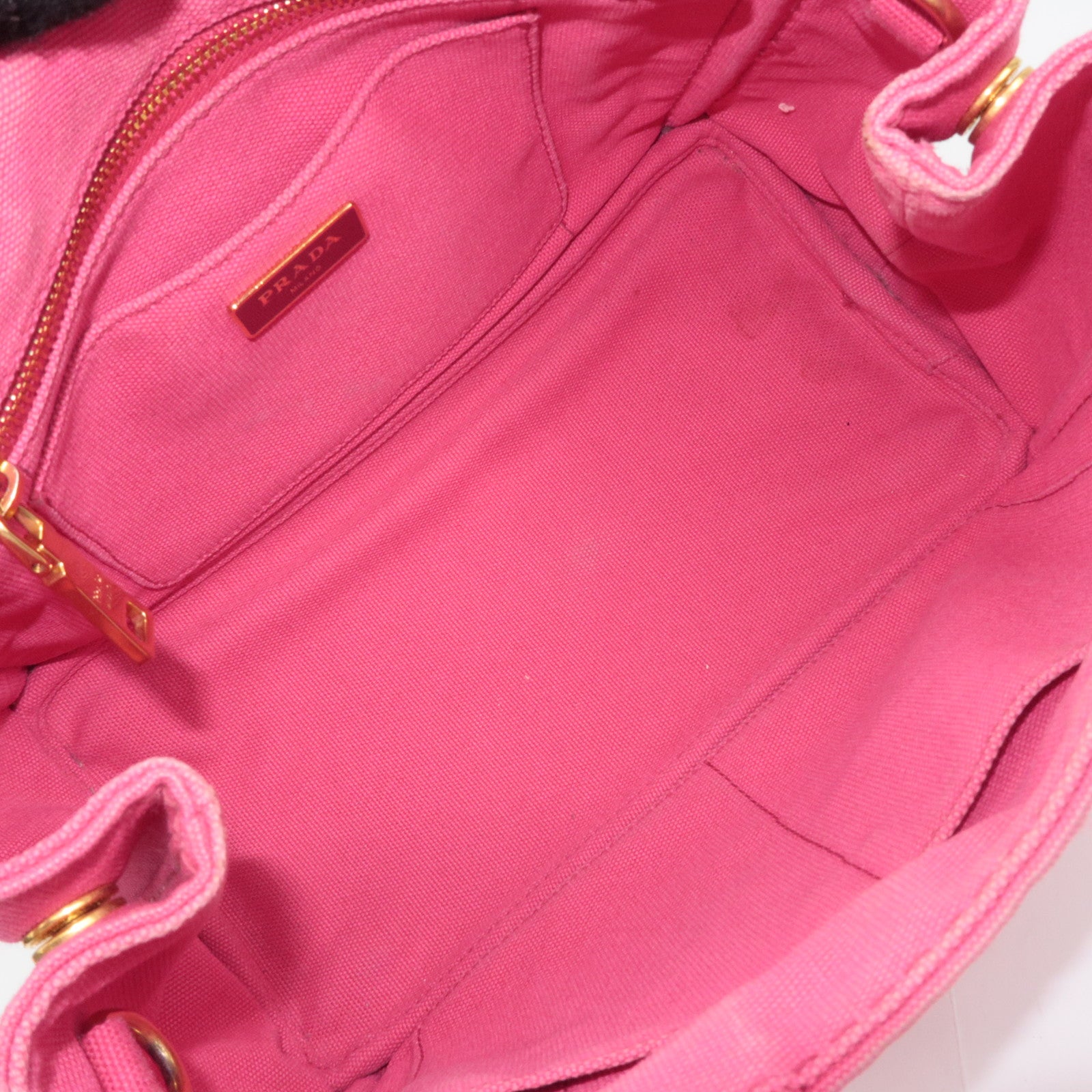 PRADA Canapa Mini 2Way Canvas Tote Bag Pink B2439G