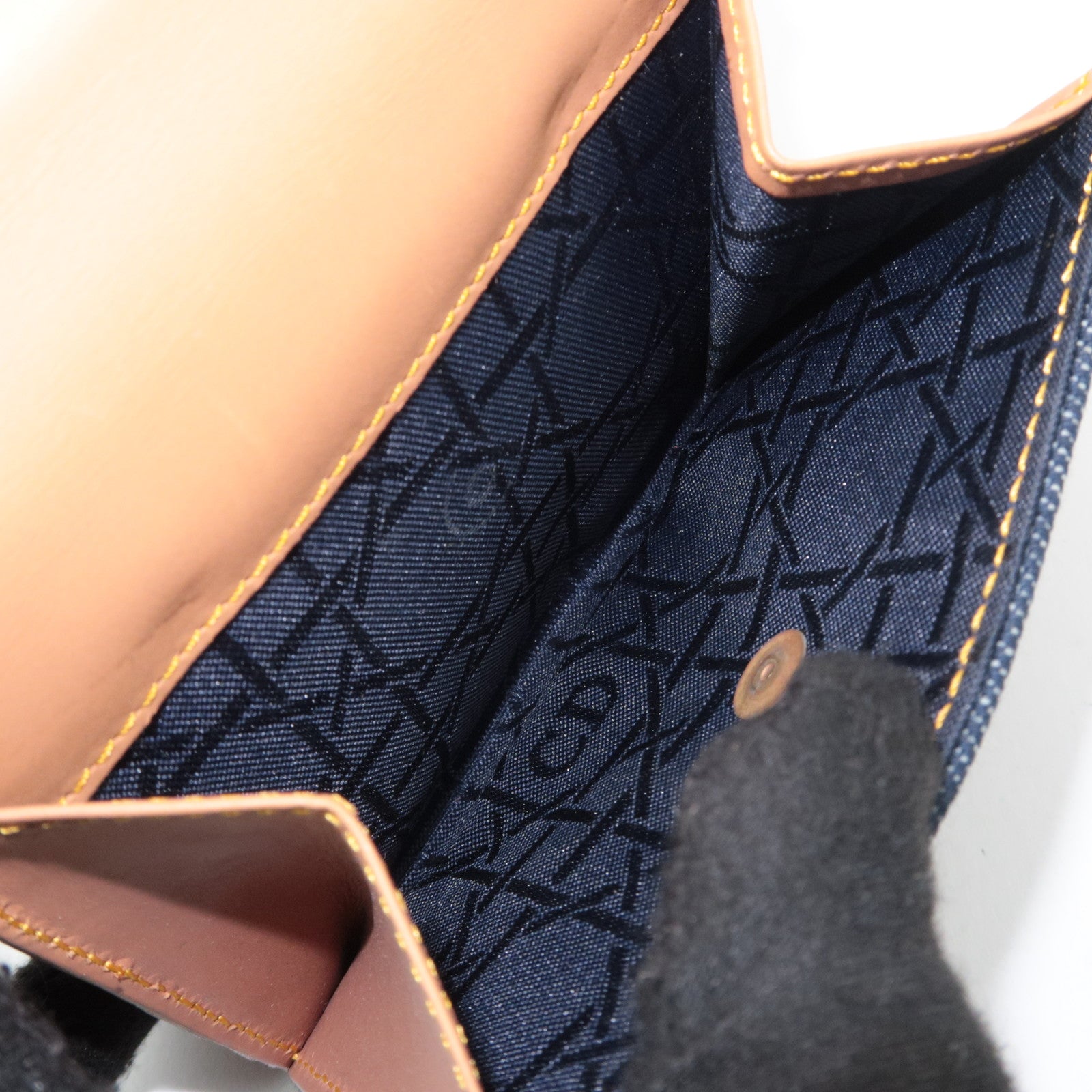 Christian Dior Maris Pearl Denim Wallet Navy