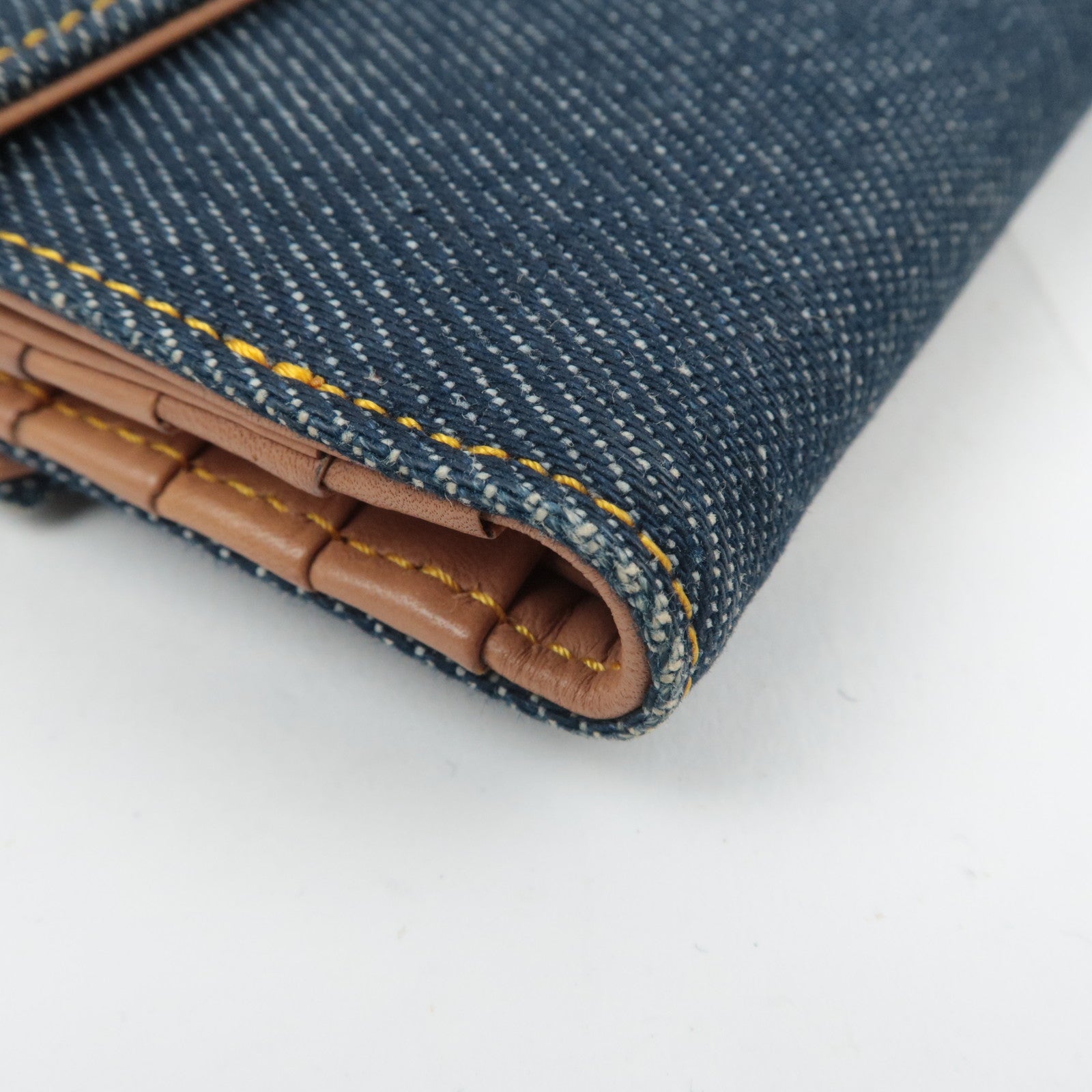 Christian Dior Maris Pearl Denim Wallet Navy