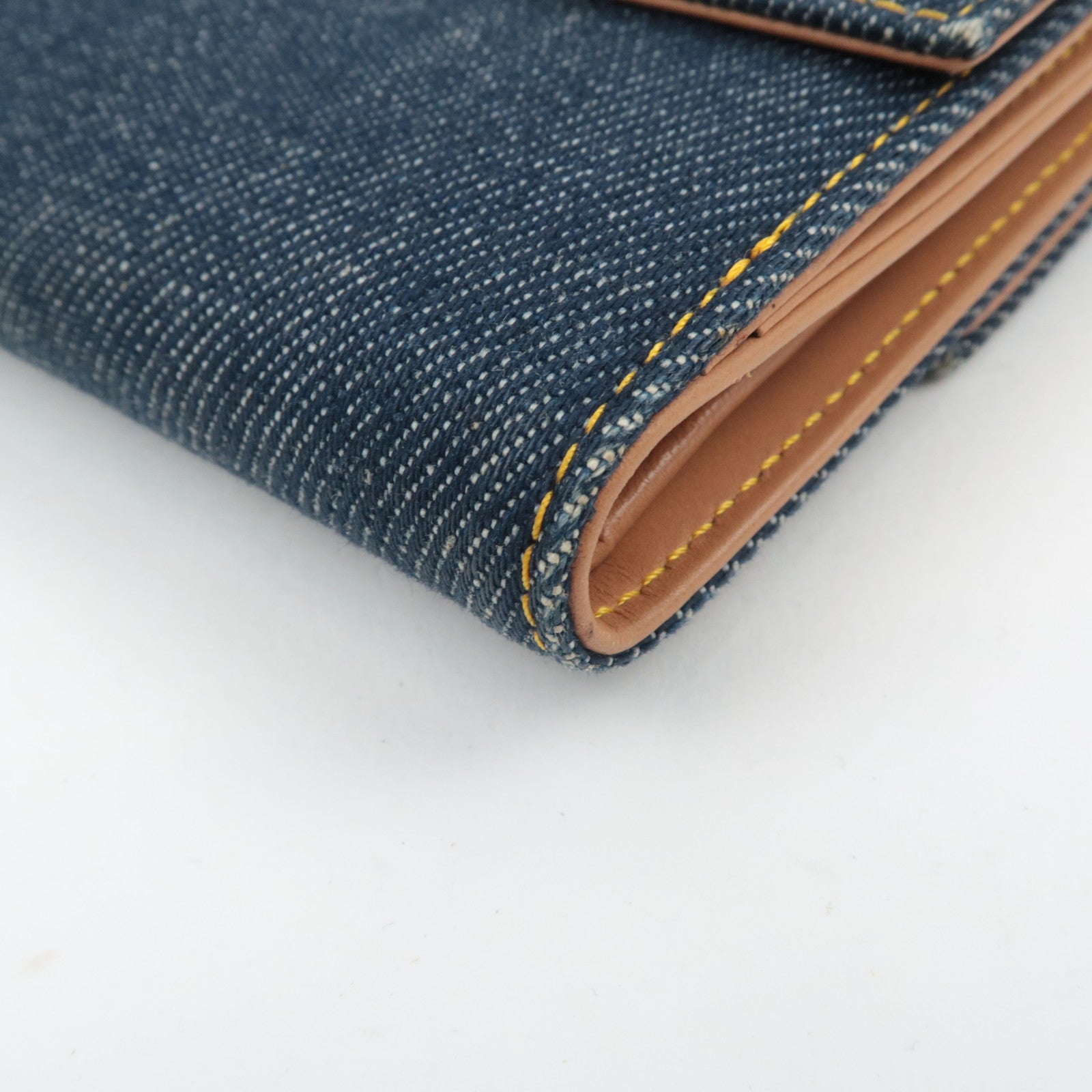 Christian Dior Maris Pearl Denim Wallet Navy