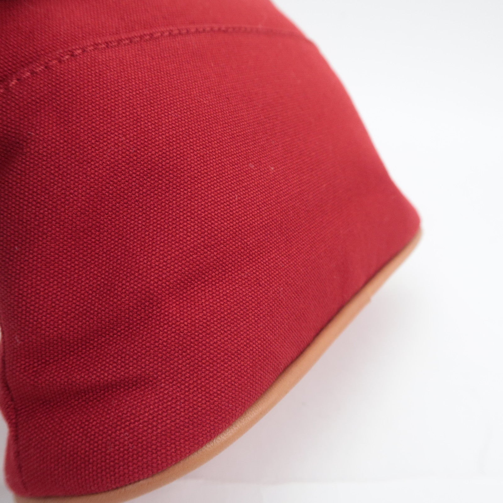 HERMES Bolide Pouch Mini 20 Canvas Leather Cosmetic Pouch Red