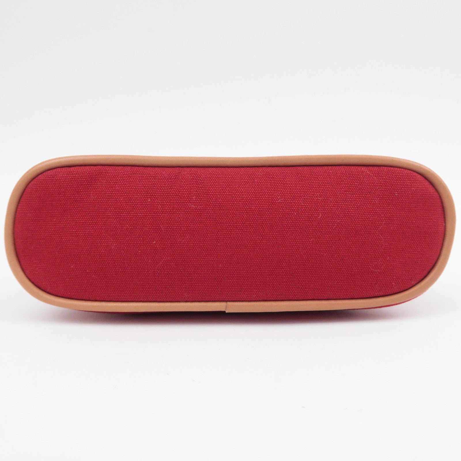 HERMES Bolide Pouch Mini 20 Canvas Leather Cosmetic Pouch Red