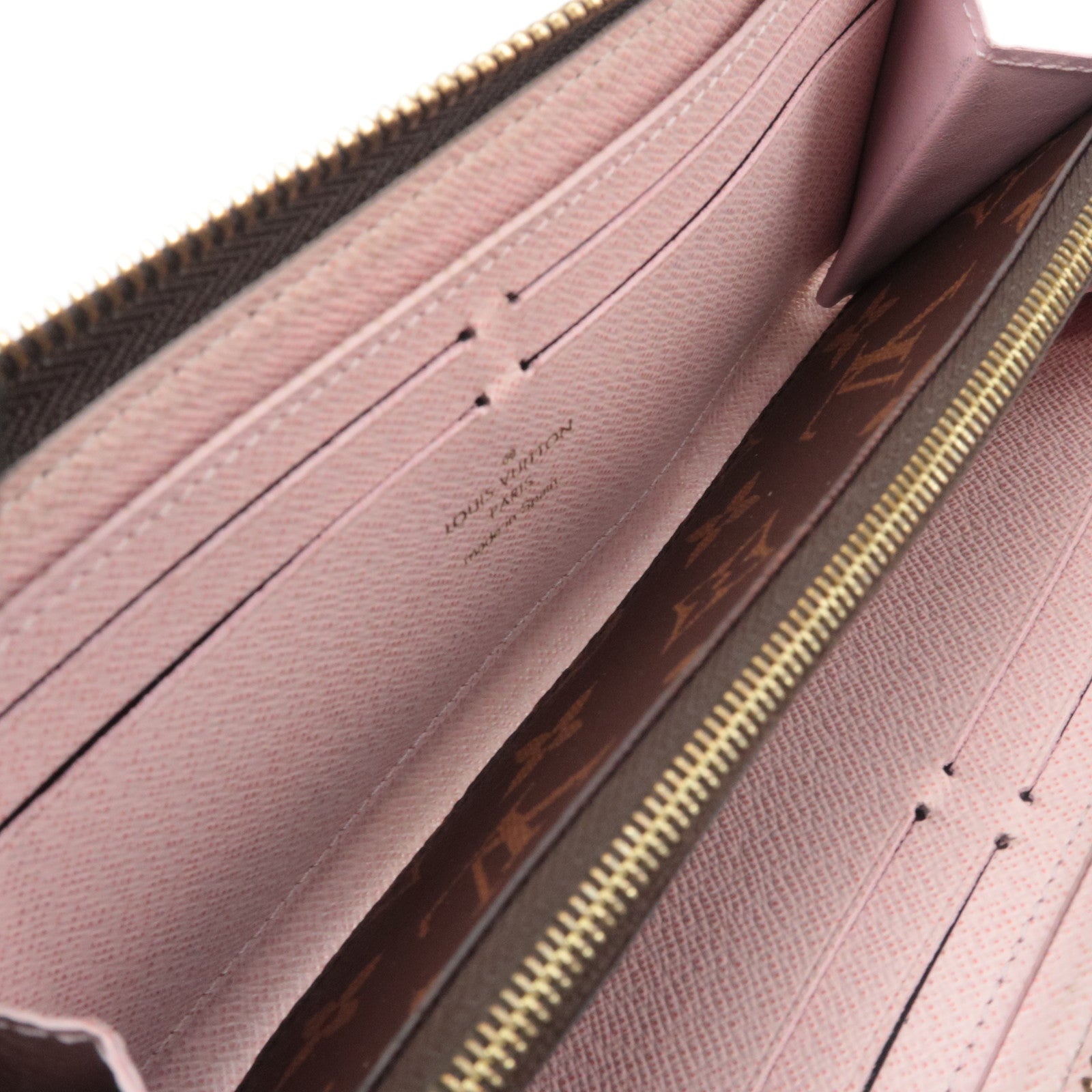 Louis Vuitton Monogram Portefeuille Clemence Long Wallet Rose Ballerine M61298