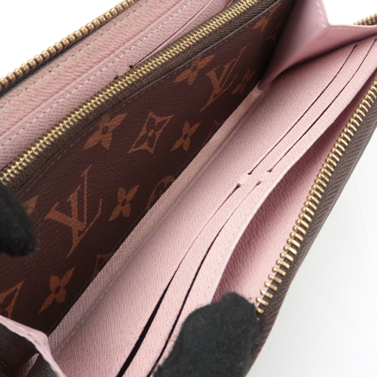 Louis Vuitton Monogram Portefeuille Clemence Long Wallet Rose Ballerine M61298