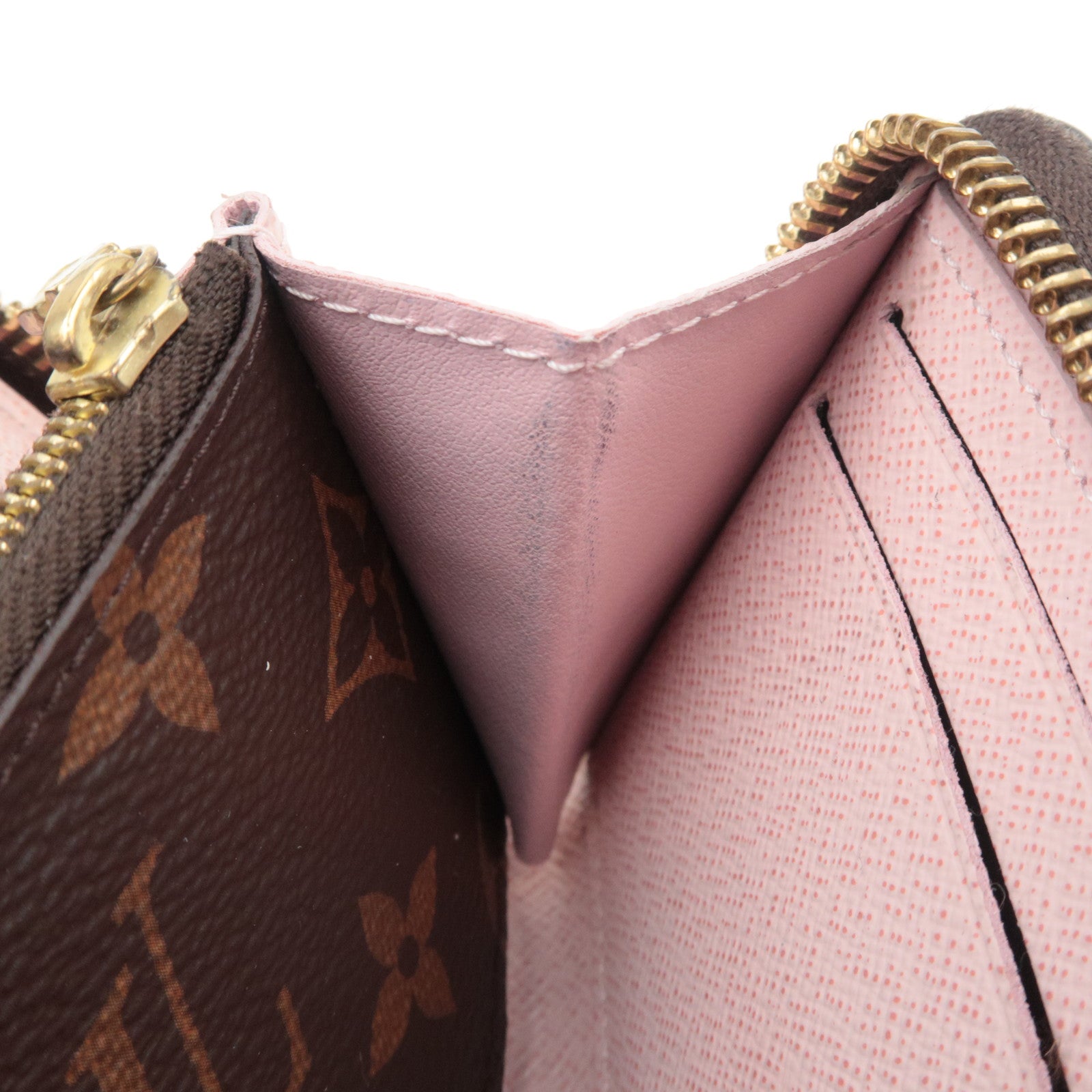 Louis Vuitton Monogram Portefeuille Clemence Long Wallet Rose Ballerine M61298