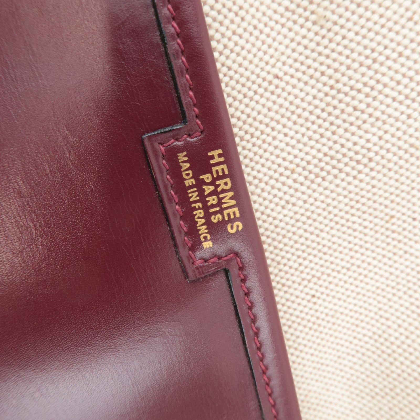 HERMES Jige GM Leather Clutch Bag 〇I Stamp (1979) Bordeaux