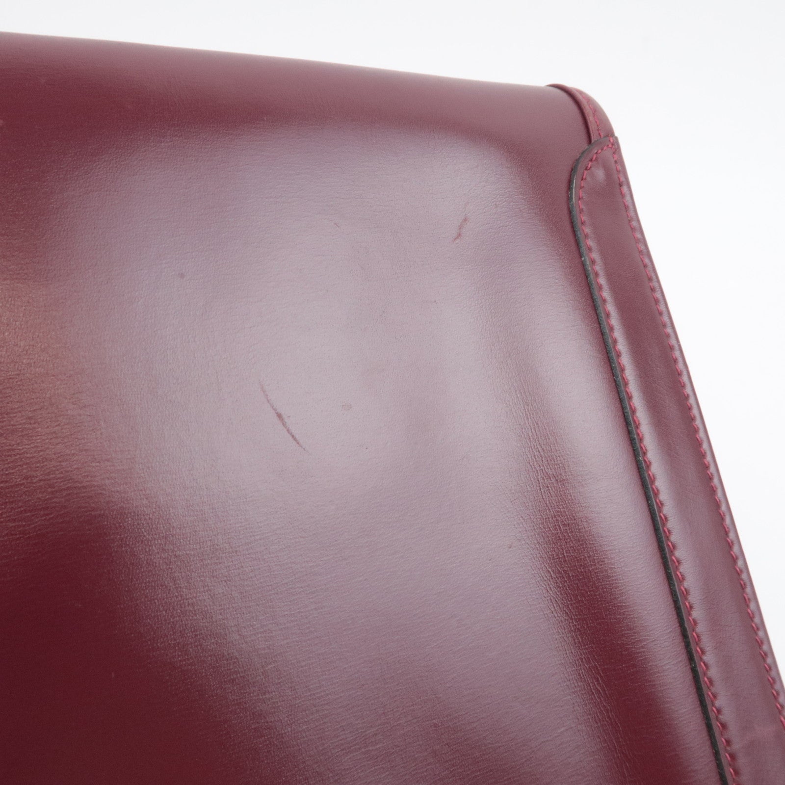 HERMES Jige GM Leather Clutch Bag 〇I Stamp (1979) Bordeaux