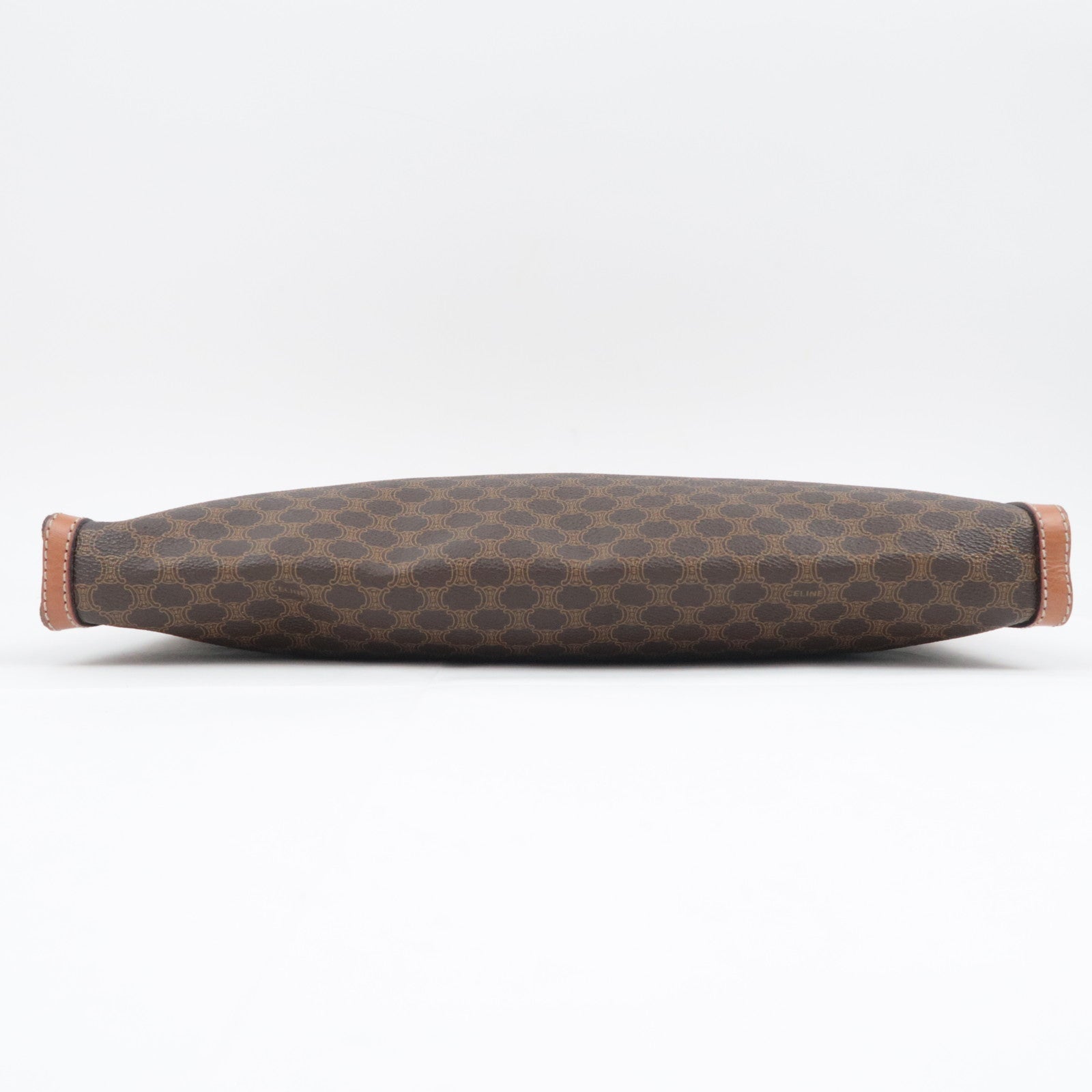 CELINE Macadam PVC Leather Clutch Bag Brown
