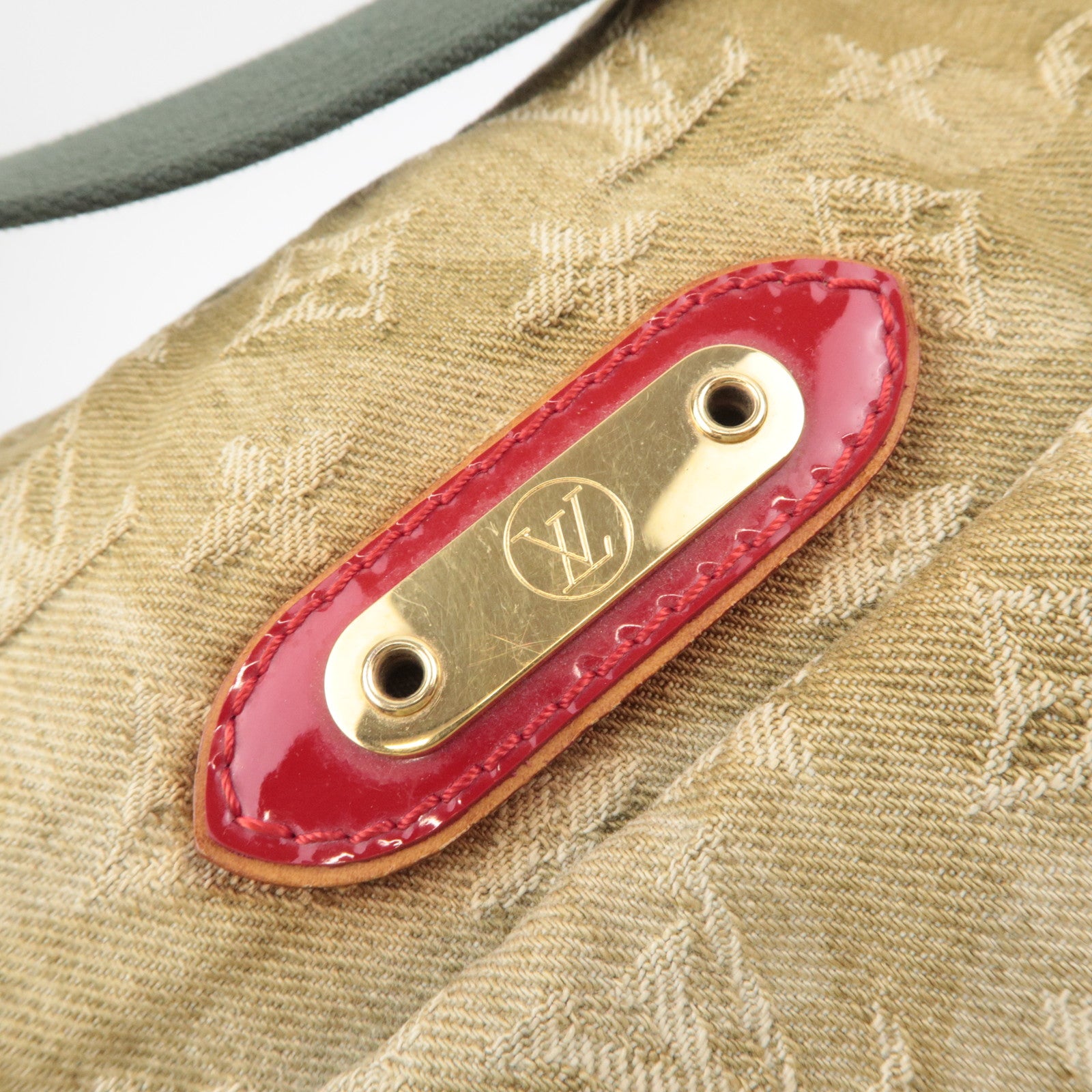 Louis Vuitton Murakami Monogramouflage Lys Denim Shoulder Bag Khaki M95771