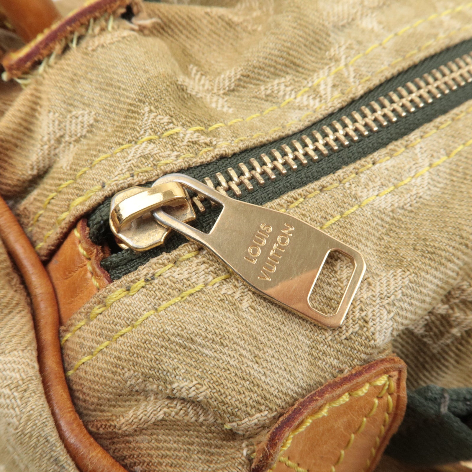 Louis Vuitton Murakami Monogramouflage Lys Denim Shoulder Bag Khaki M95771