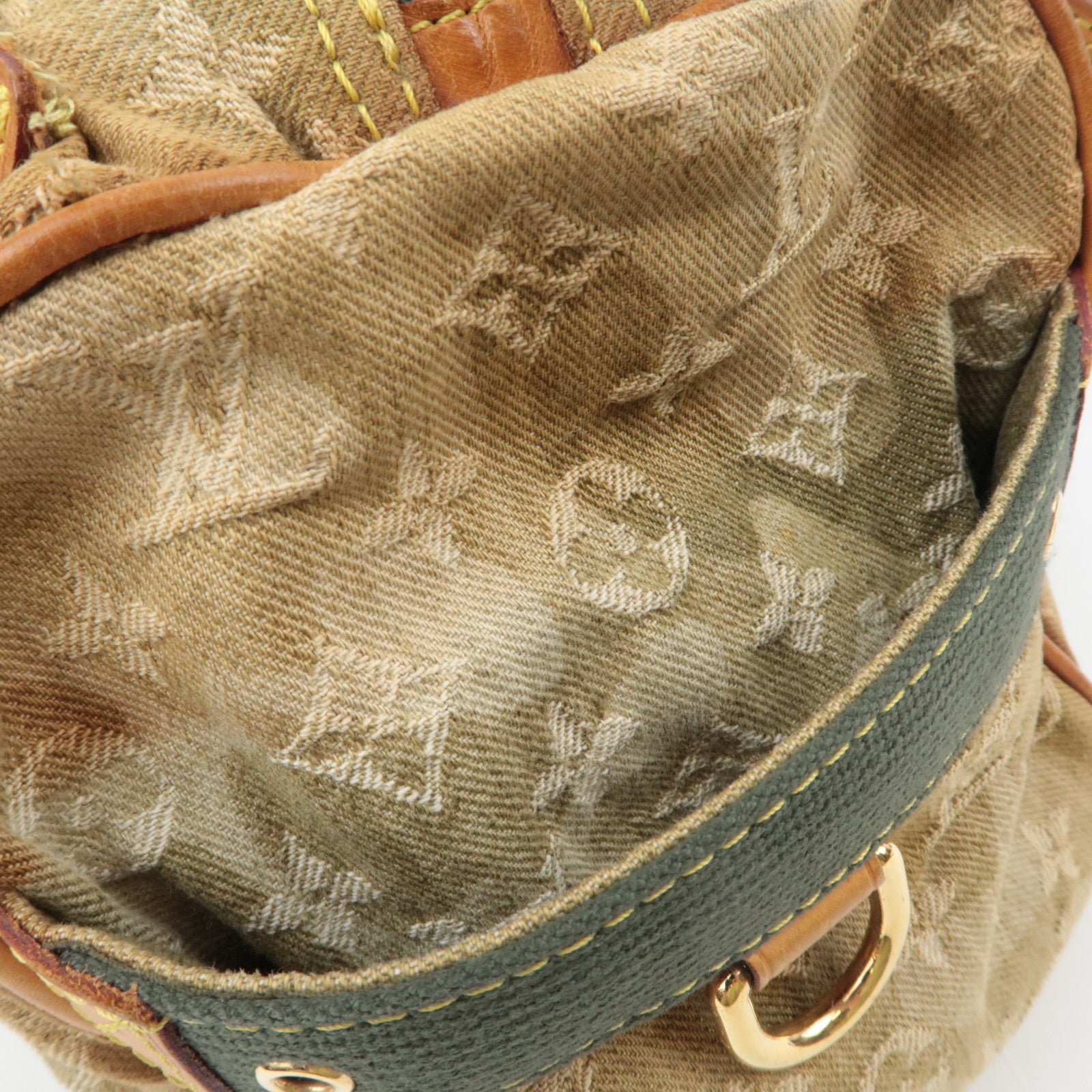 Louis Vuitton Murakami Monogramouflage Lys Denim Shoulder Bag Khaki M95771