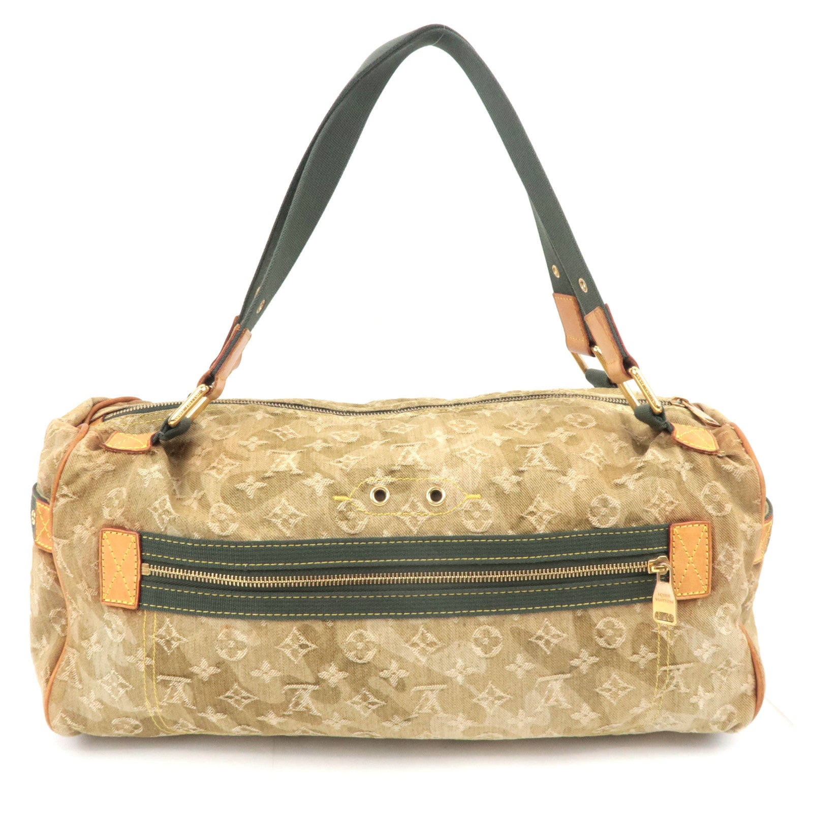 Louis Vuitton Murakami Monogramouflage Lys Denim Shoulder Bag Khaki M95771