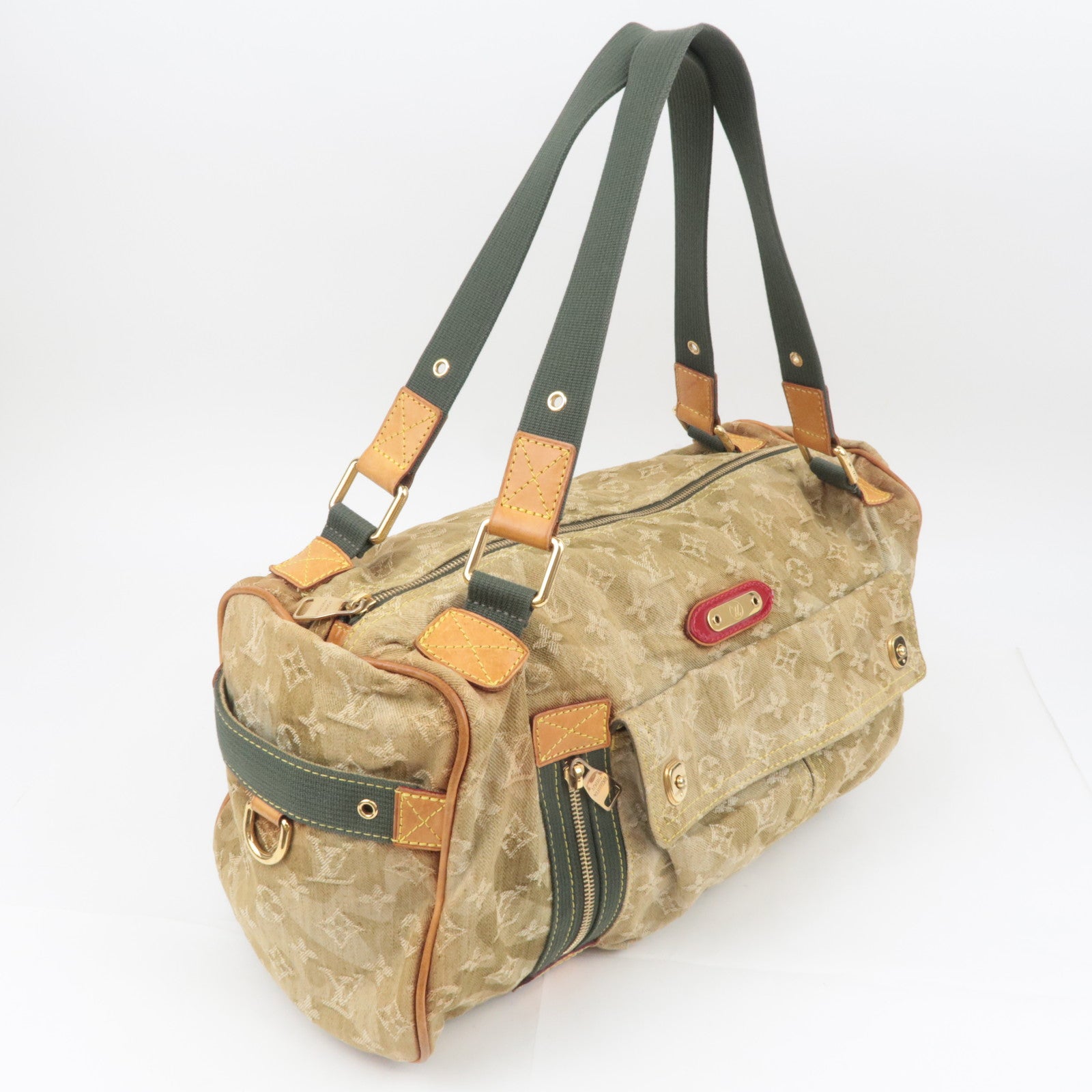 Louis Vuitton Murakami Monogramouflage Lys Denim Shoulder Bag Khaki M95771