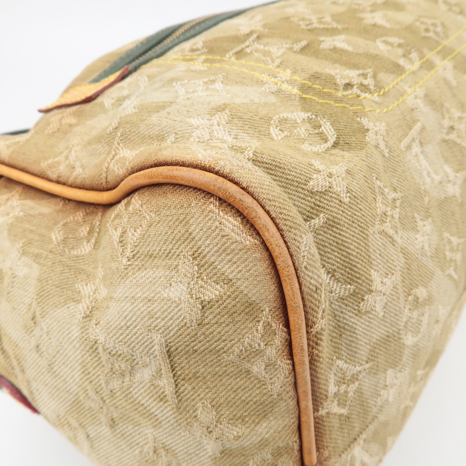 Louis Vuitton Murakami Monogramouflage Lys Denim Shoulder Bag Khaki M95771