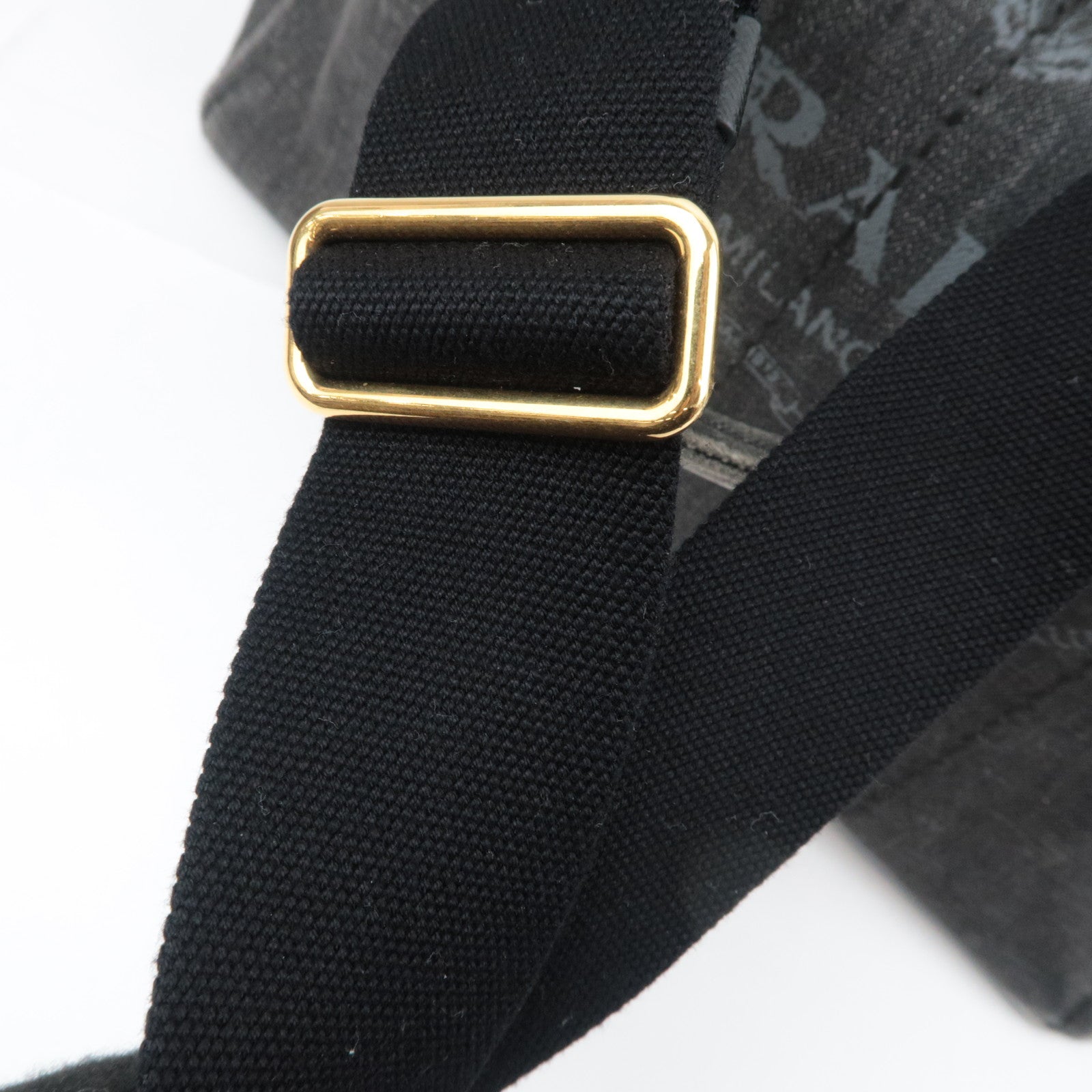 PRADA Canapa Medium 2Way Denim Tote Bag Black 1BG642