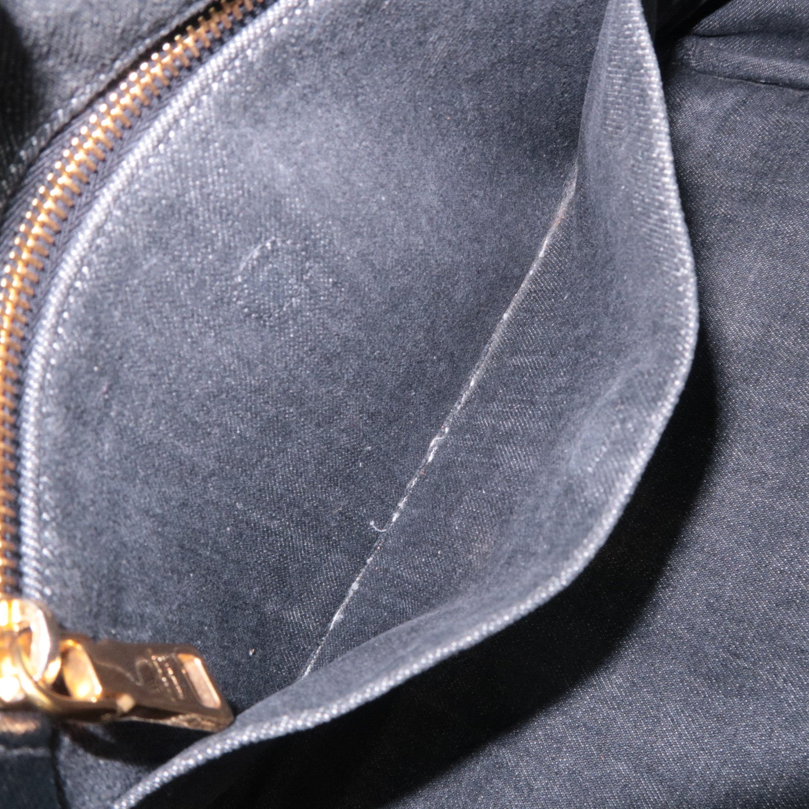 PRADA Canapa Medium 2Way Denim Tote Bag Black 1BG642