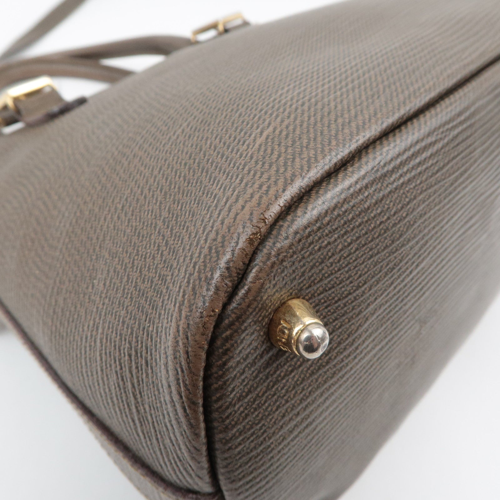FENDI 2Way Leather Handbag Brown