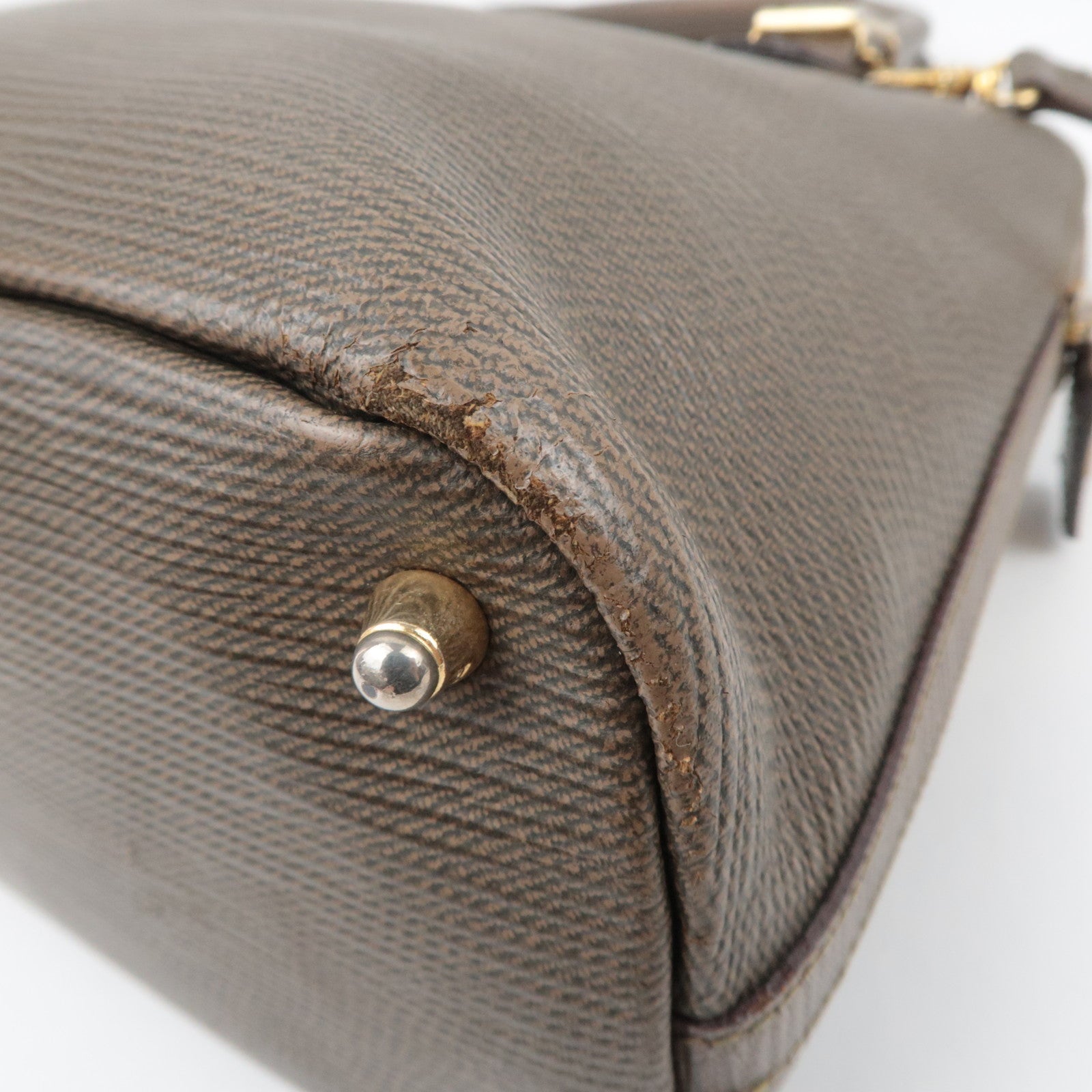 FENDI 2Way Leather Handbag Brown
