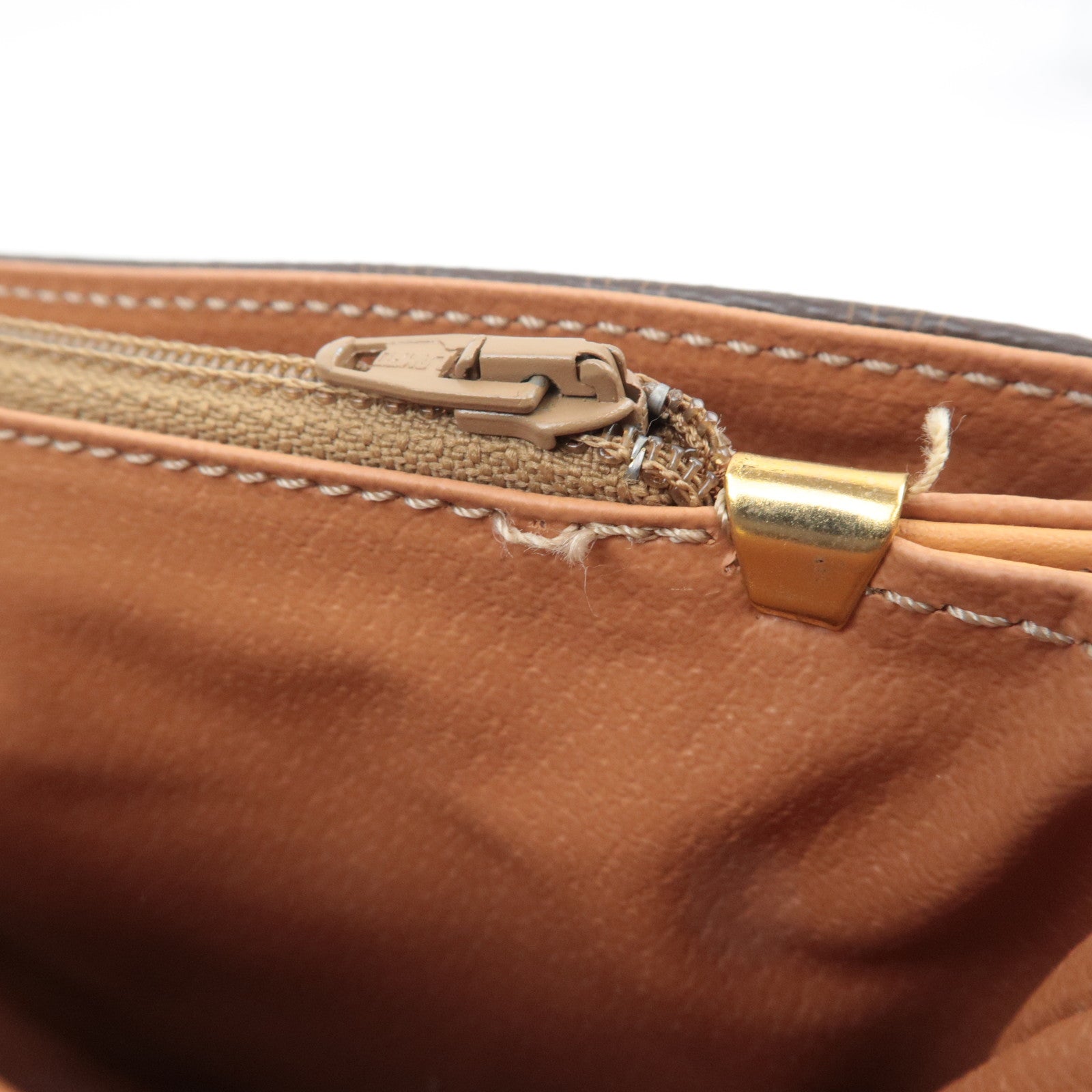 CELINE Macadam PVC Leather Shoulder Bag Brown