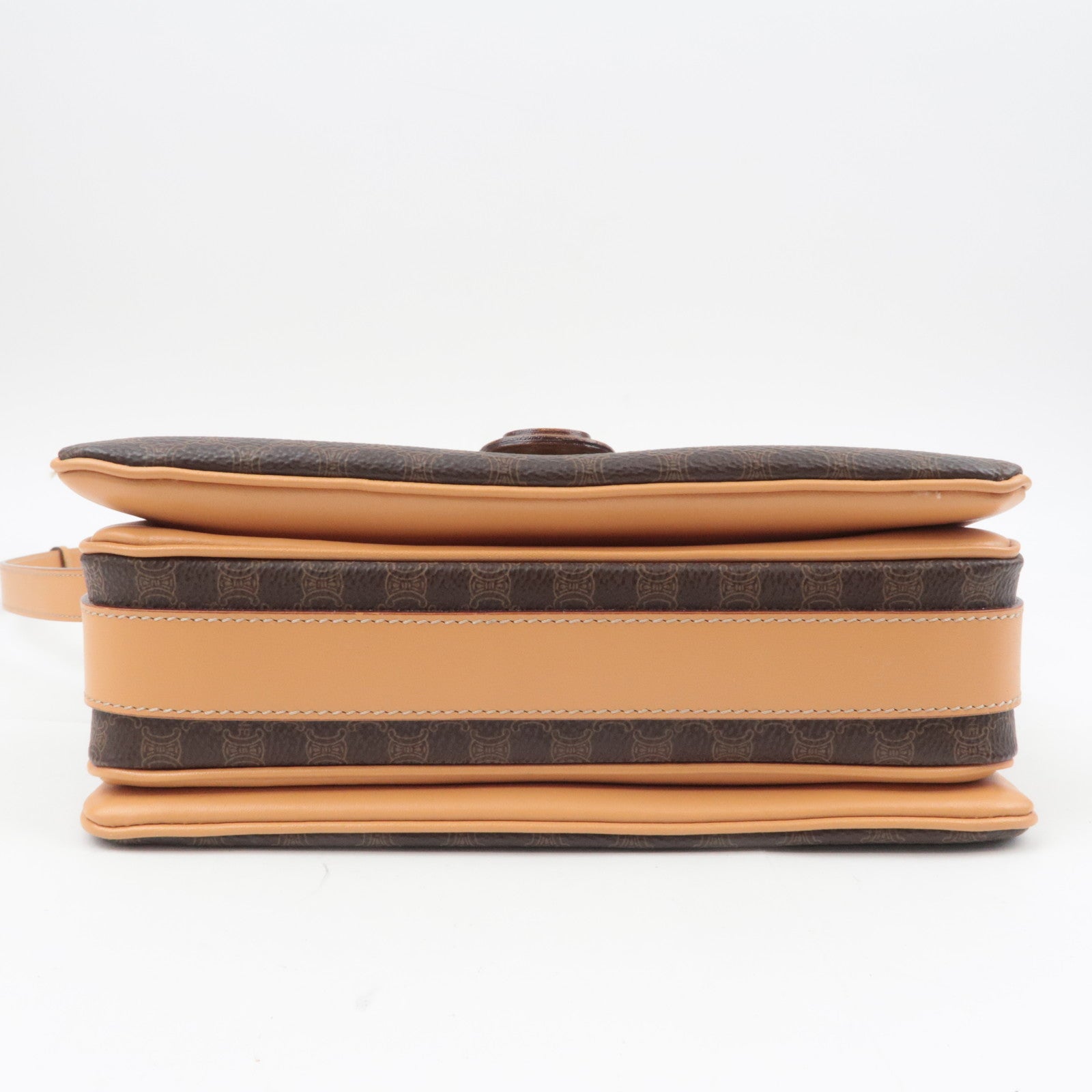 CELINE Macadam PVC Leather Shoulder Bag Brown